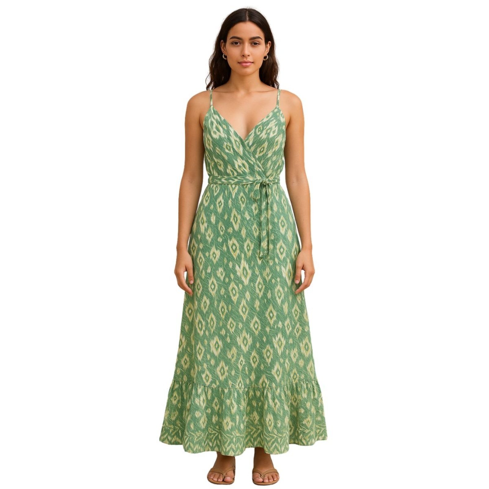 Vestido Indiano Vih Triny Estampado Leve e Fresco Verde