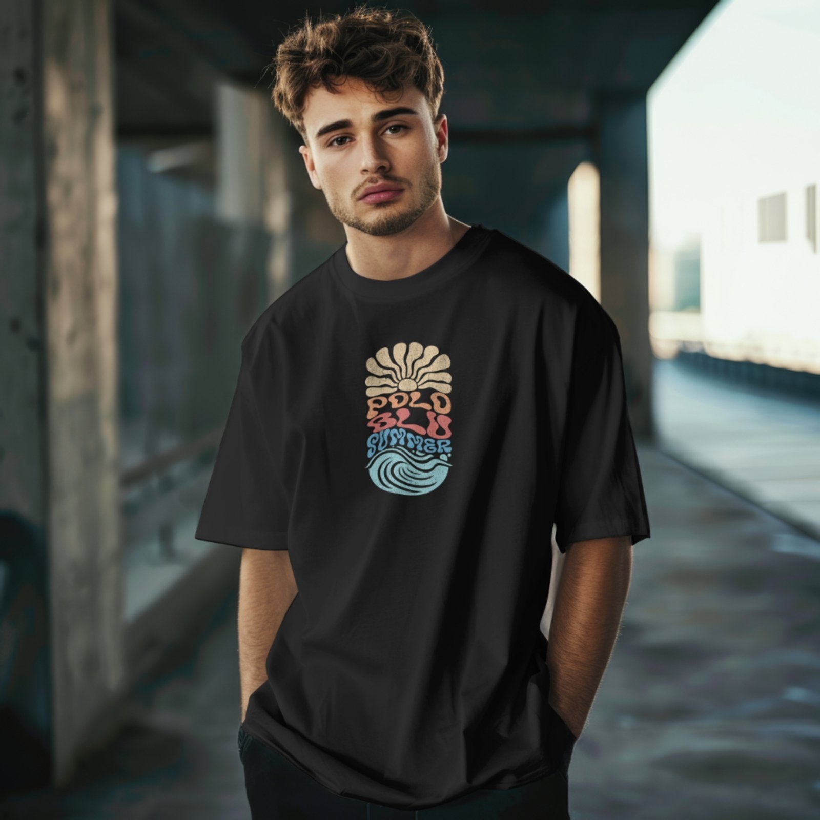 Camisa Camiseta Confortável Polo Blu Preto Verão do P ao GG