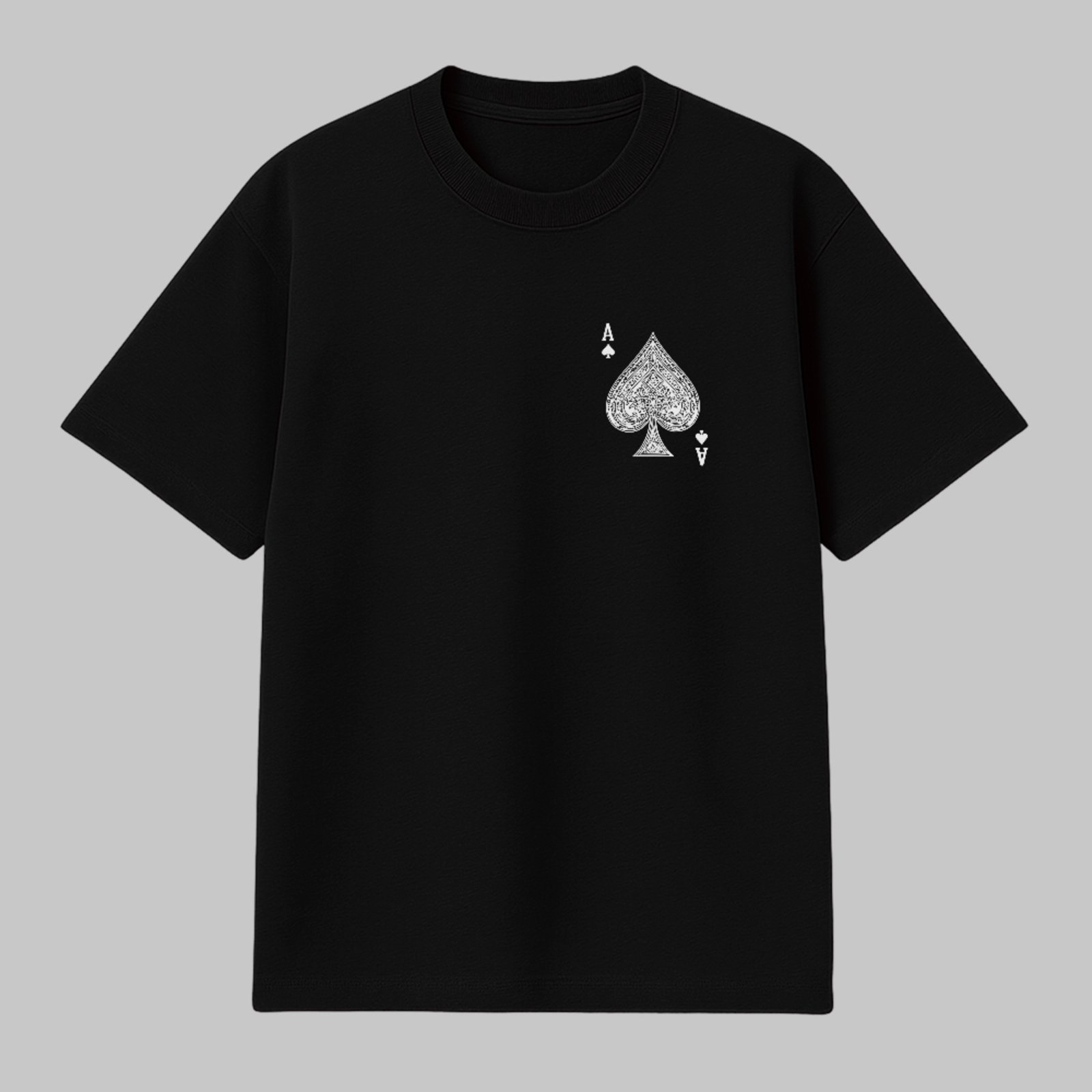 Camiseta Básica Ás Espadas Carta Baralho Unissex Preto