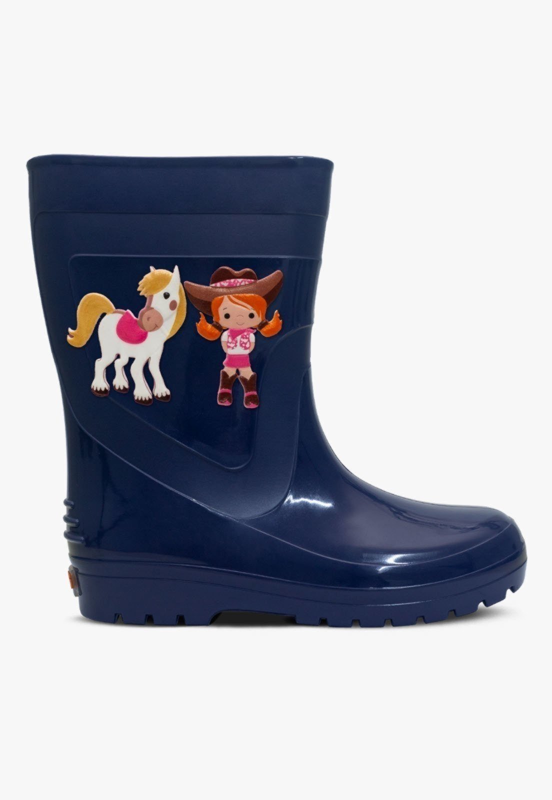 Vista 3 Infantil - Bota Galocha Feminina Pópidi Cowgirl Pópidí azul marinho