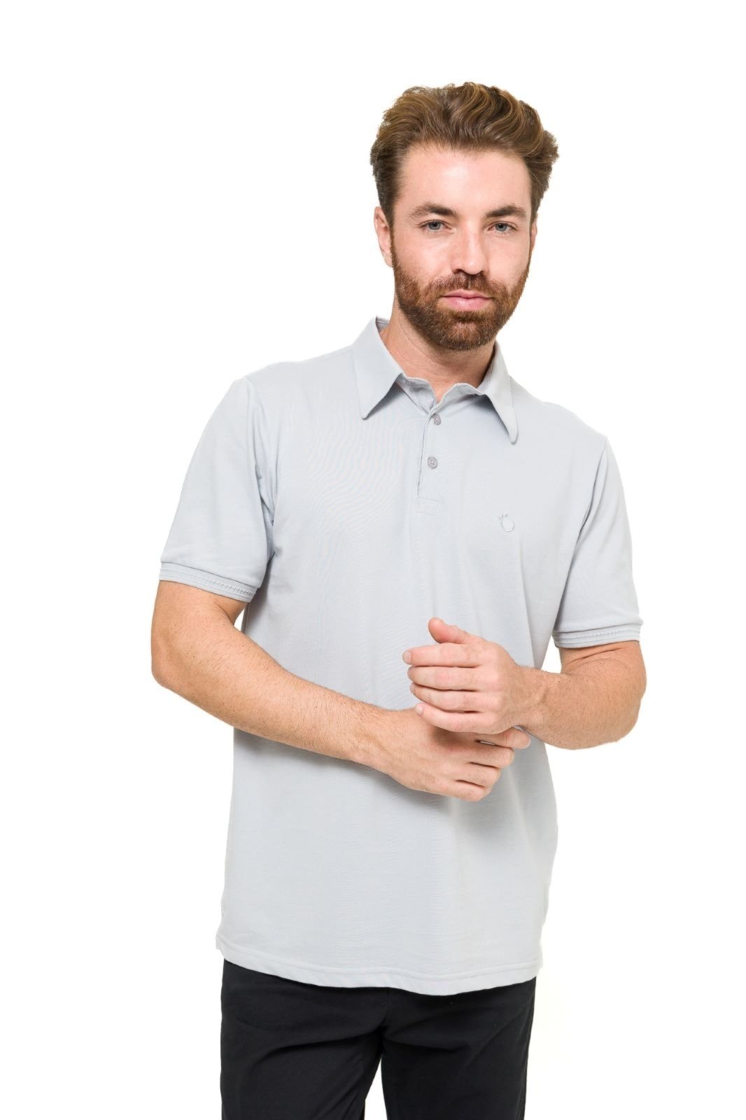 Camisa Polo Gola Molde Olimpo Piquet Cinza Claro