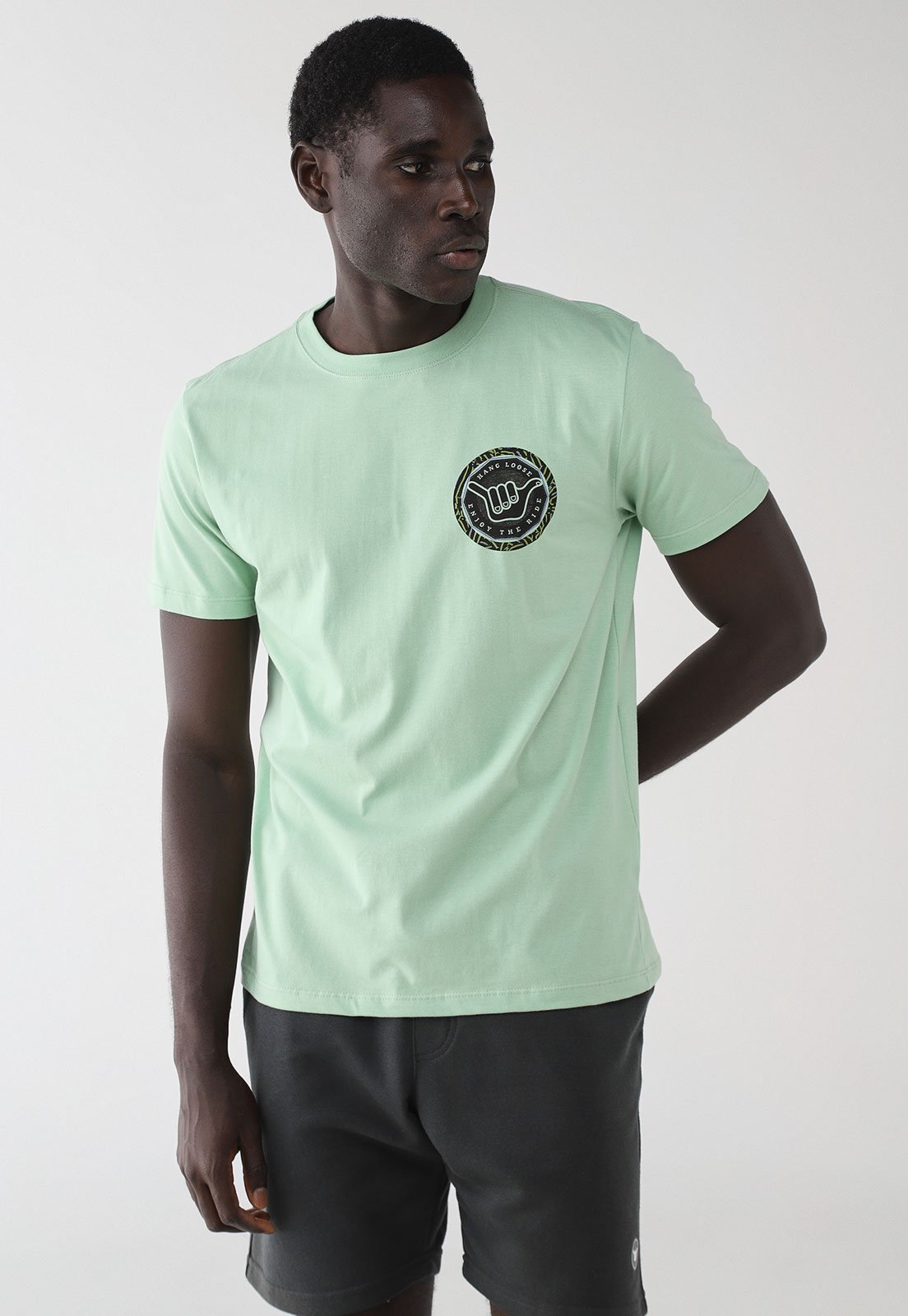 Camiseta Masculina Hang Loose Silk MC Optical Verde Menta