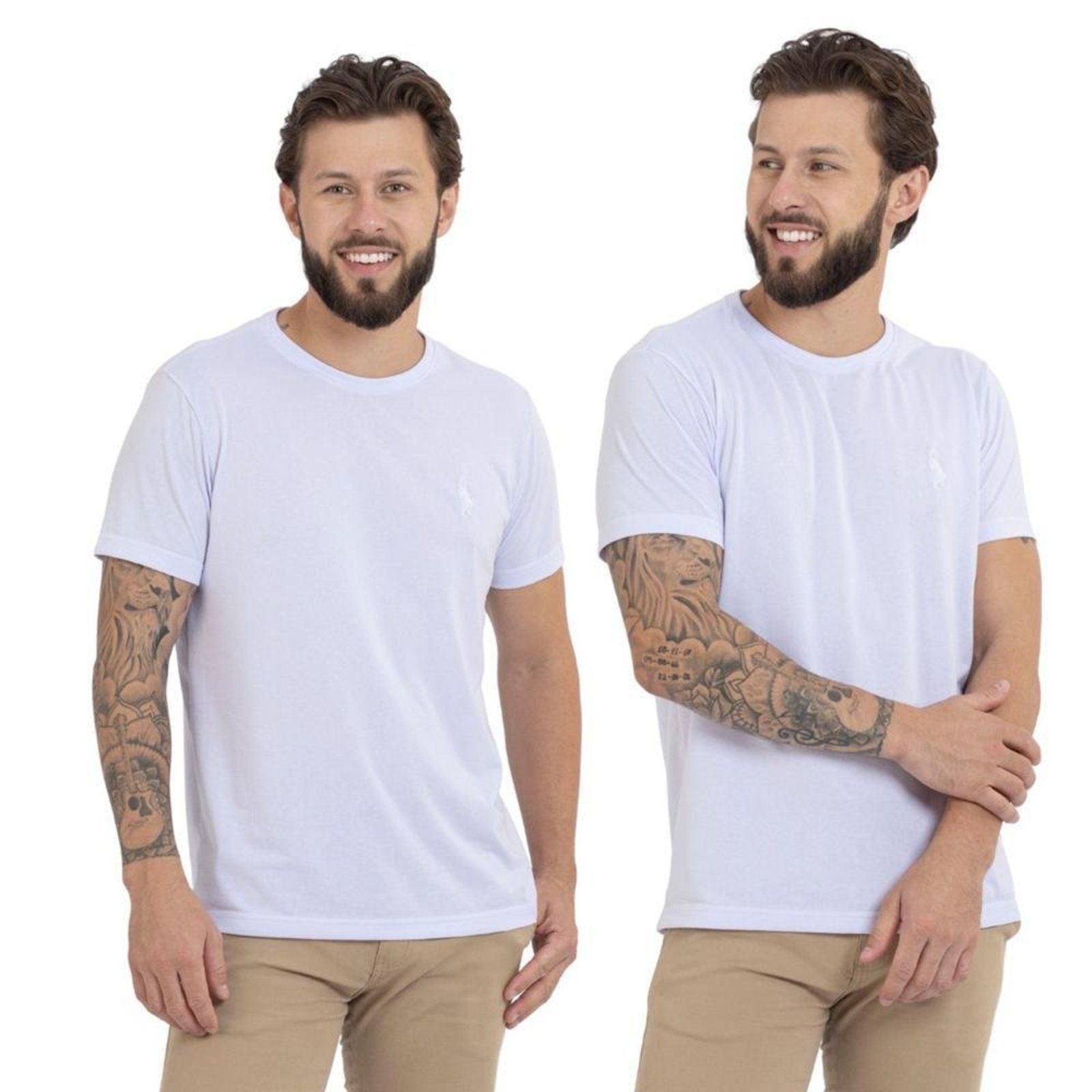 Kit 2 Camiseta Básica Casual Masculina Confortável em Malha Leve