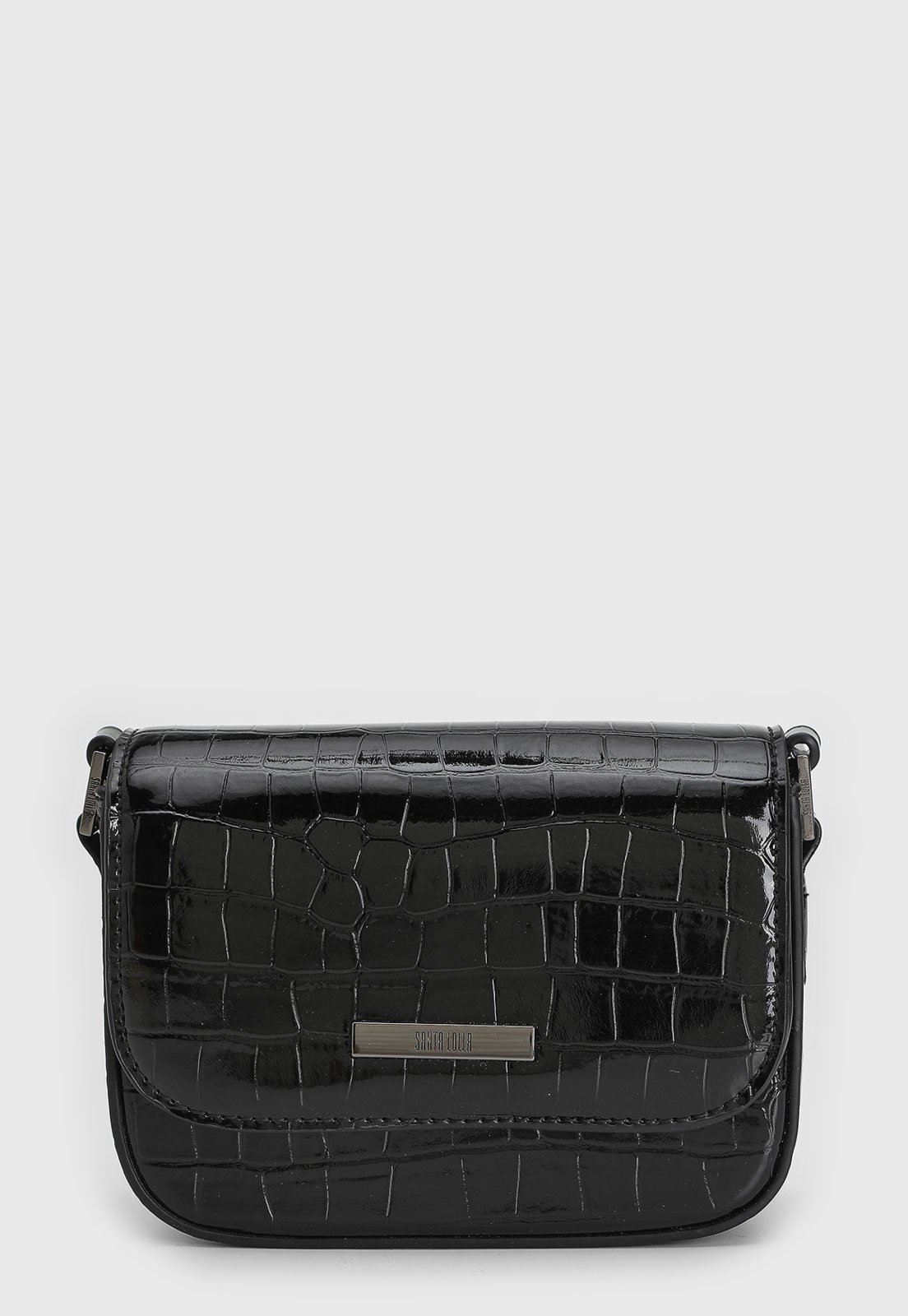 Bolsa Feminina Santa Lolla Croco Preta