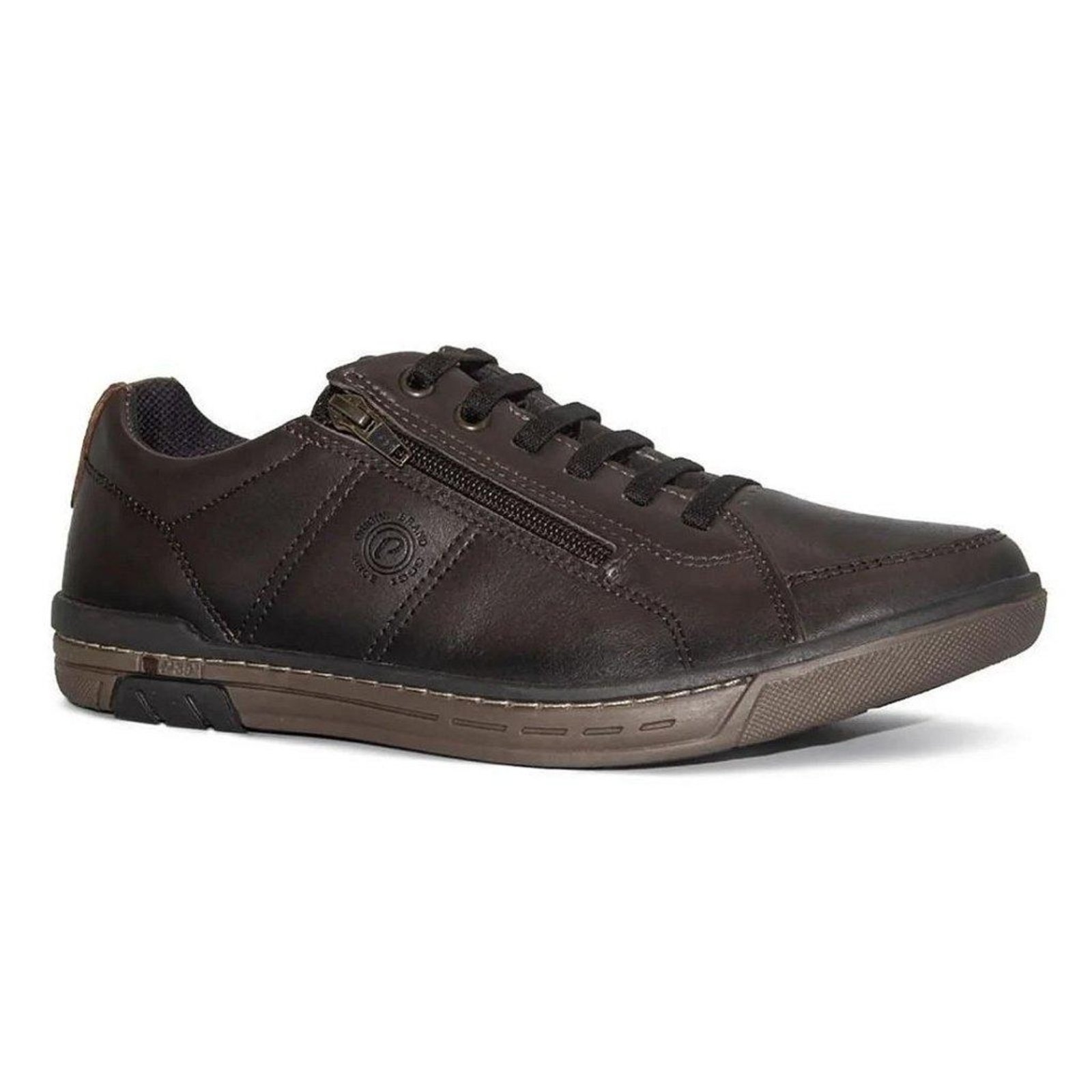Tenis Sapatênis Pegada Stretch Zíper Masculino Dark Marrom Marrom
