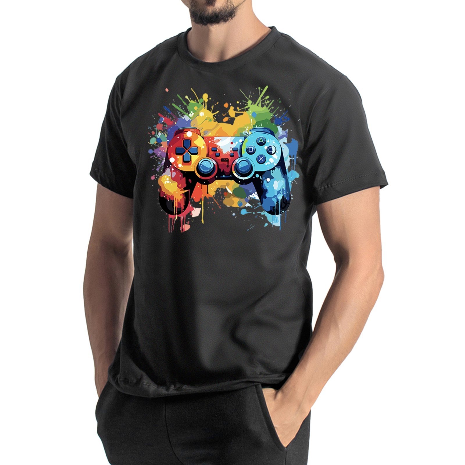 Camisa Masculina Algodão Camiseta Estampada Casual Game