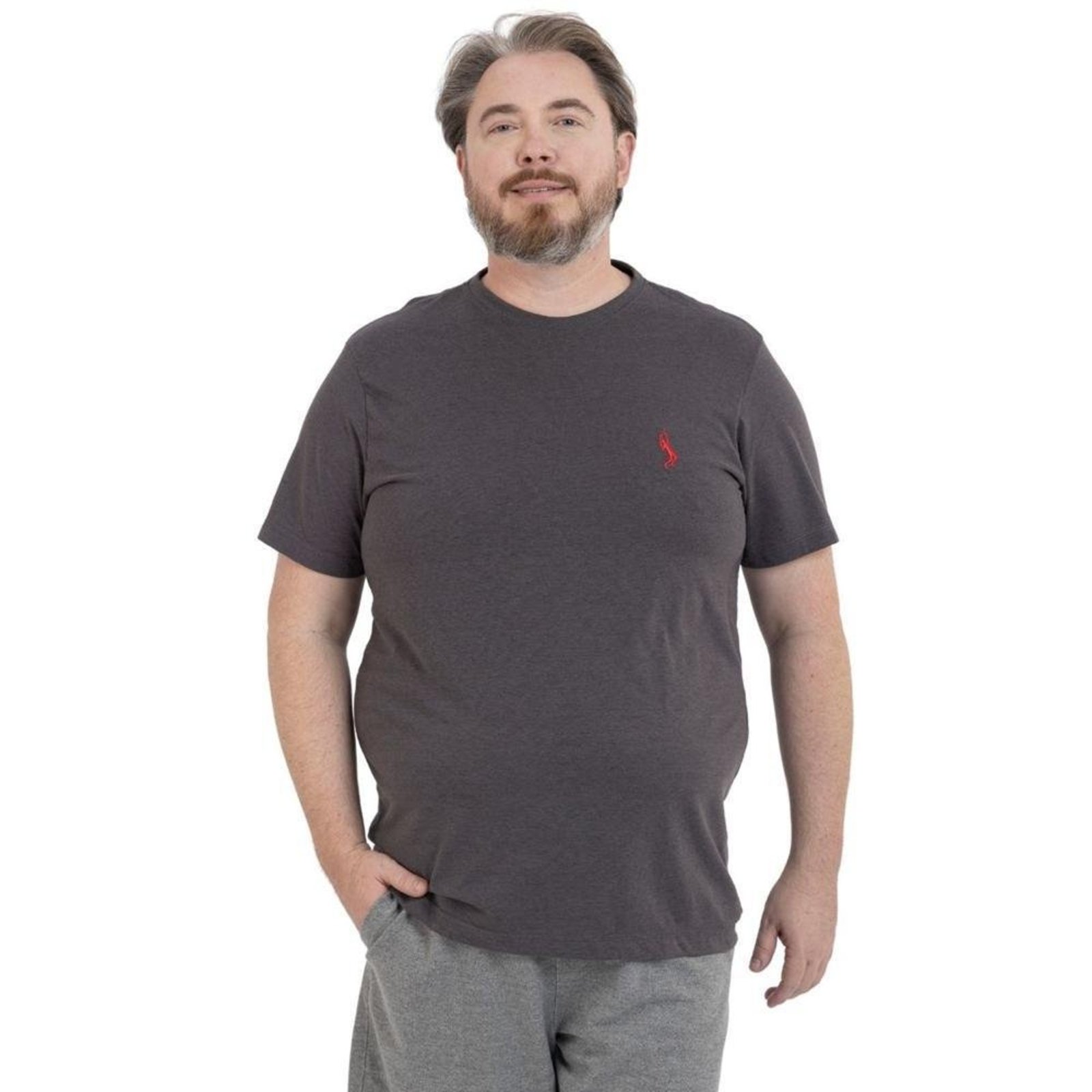 Camiseta Plus Size Básica Casual Masculina Confortável em Malha Leve