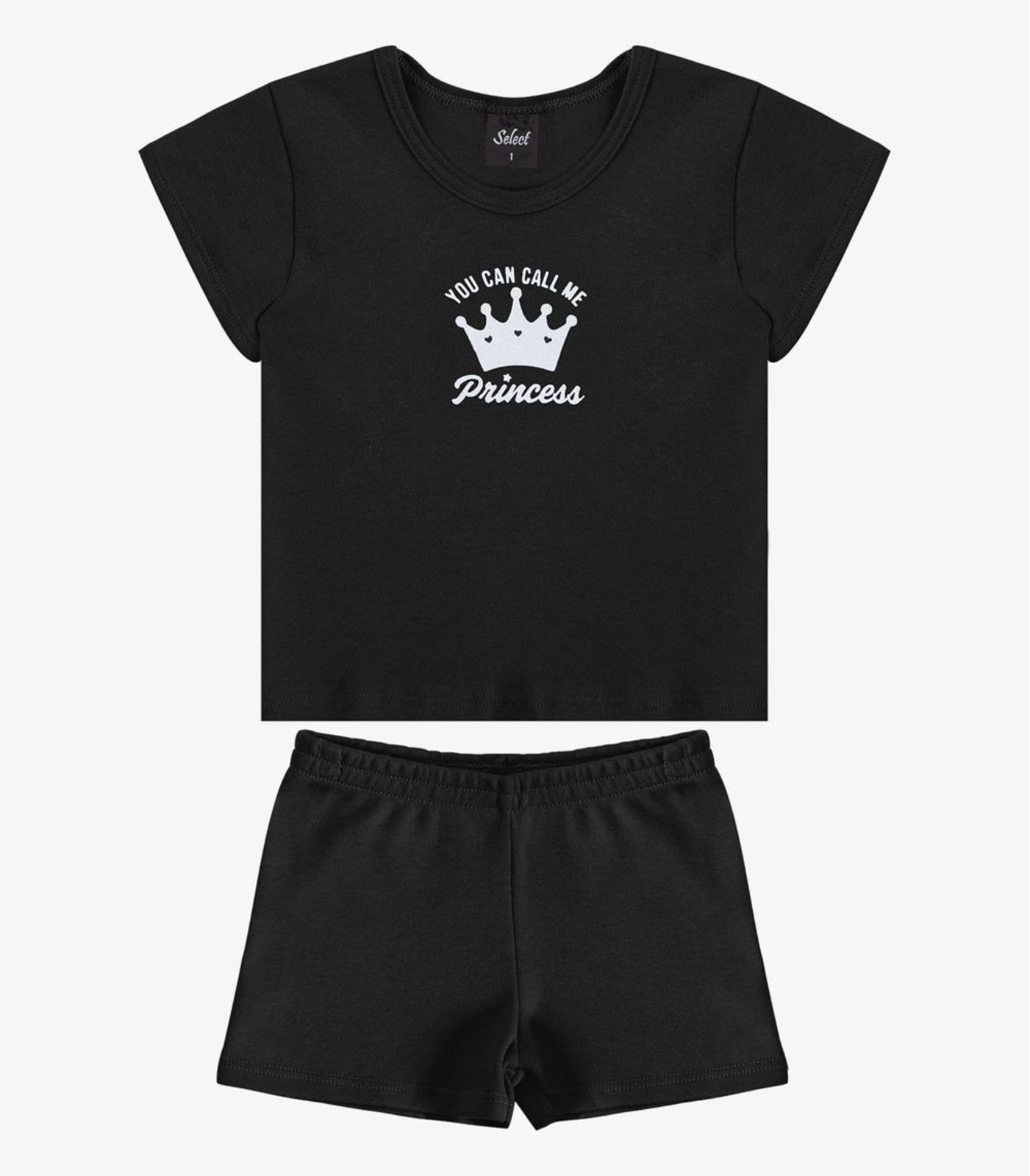 Infantil - Conjunto Blusa com Shorts Select Preto