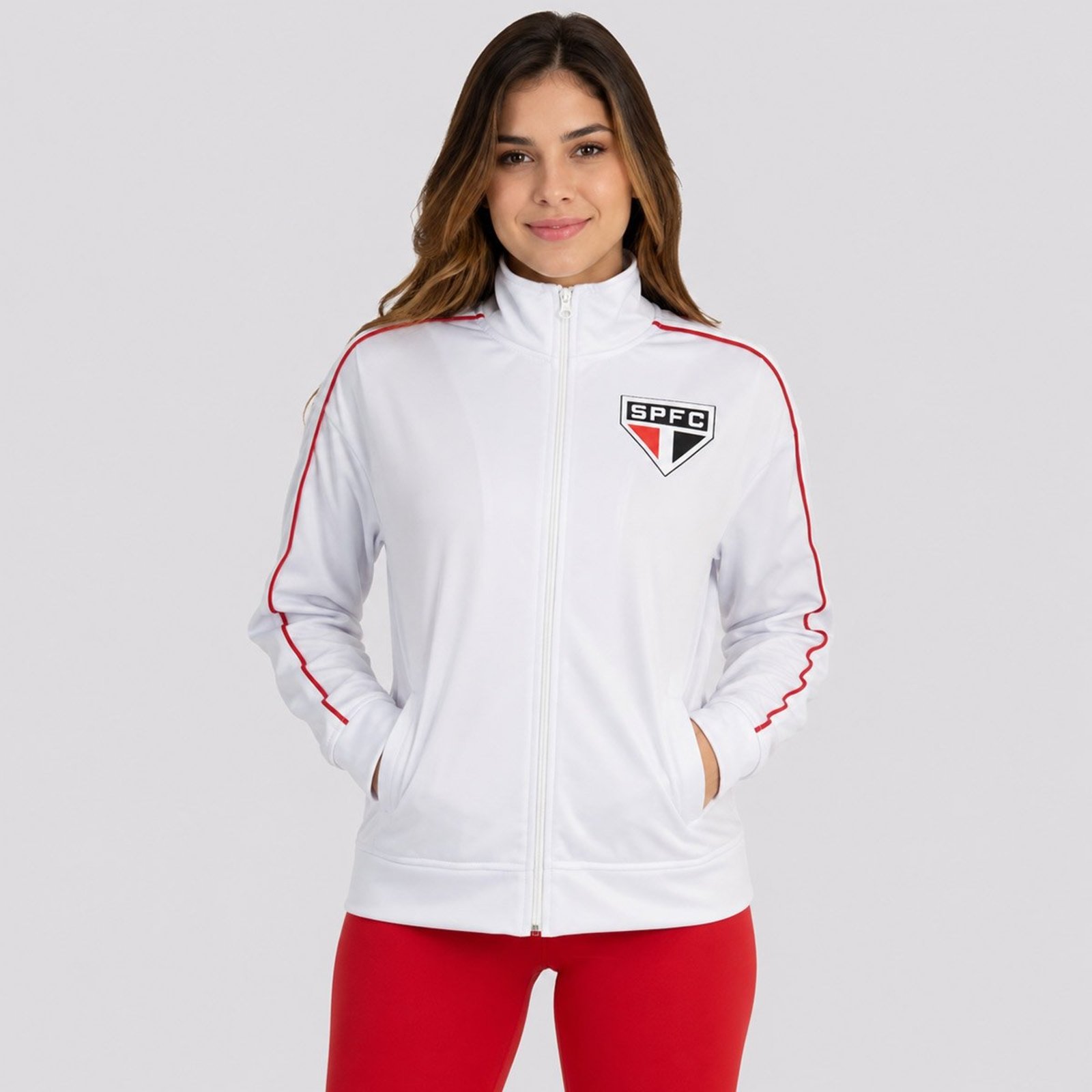 Jaqueta São Paulo Esportiva Feminina Branca