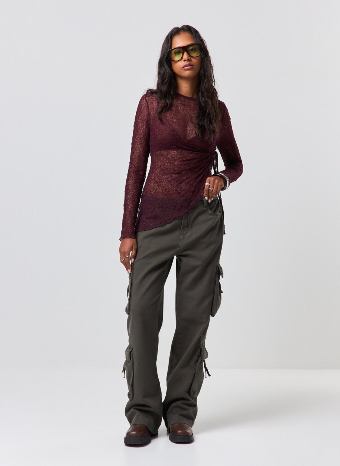 Calça Sarja Cargo Cintura Baixa