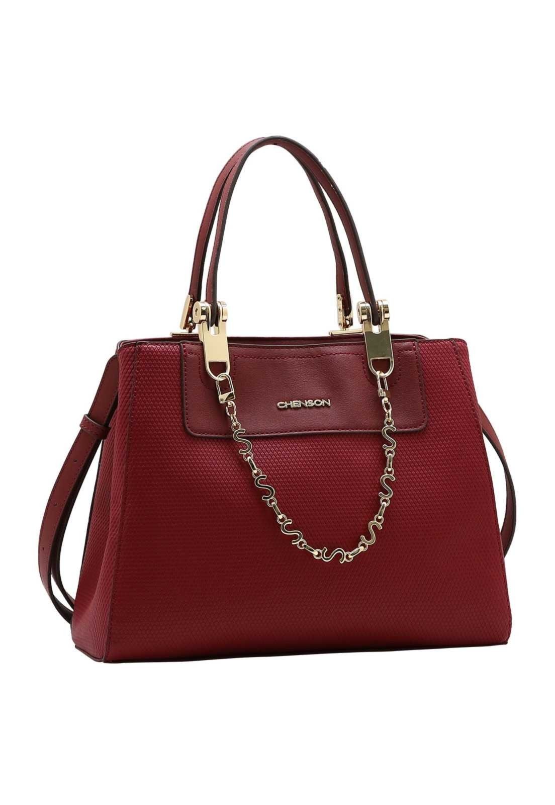 Bolsa Feminina Mão Chenson Mini Textura 3485859 Vinho