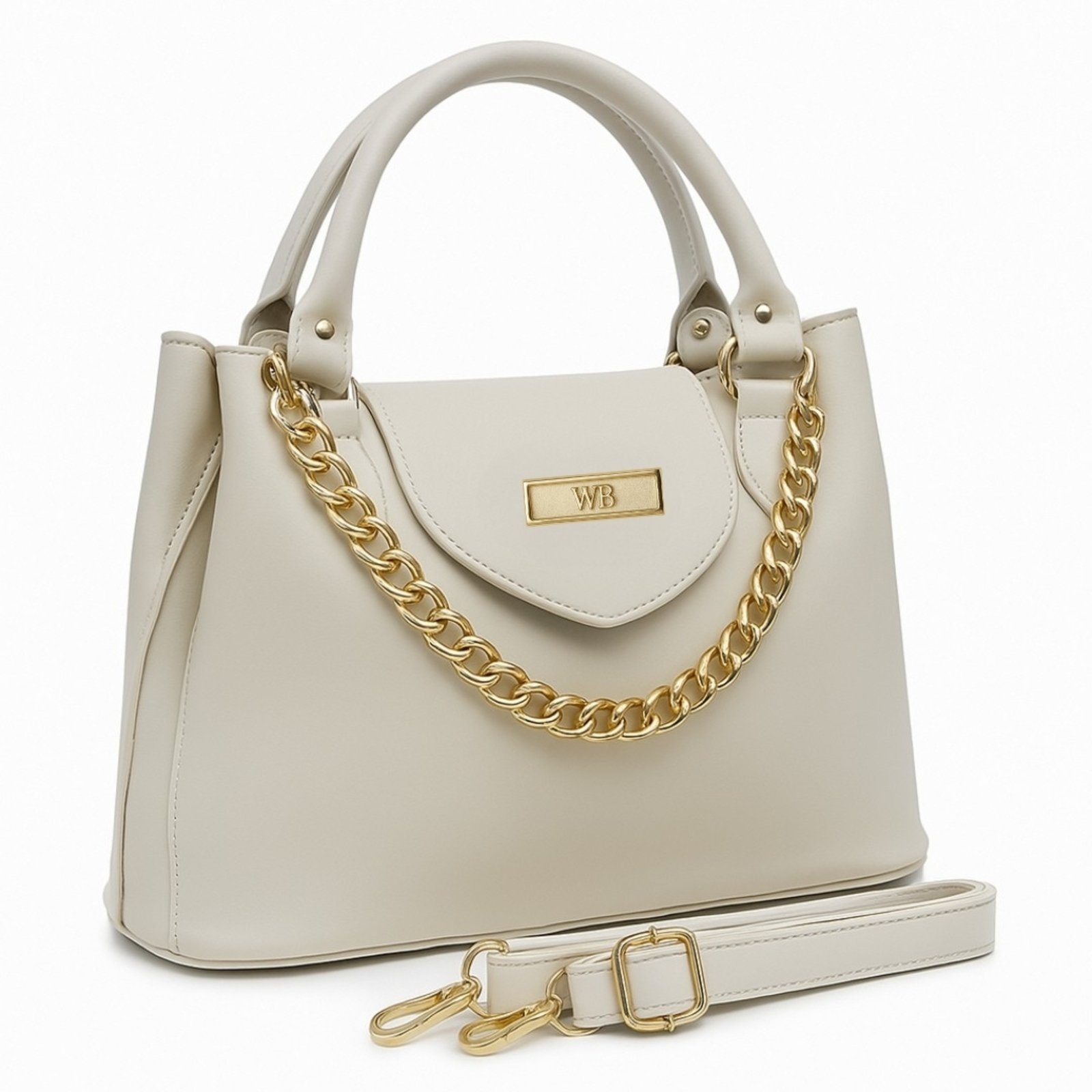 Bolsa Tiracolo Feminina Willibags Detalhe Corrente + Alça Transversal – Gelo