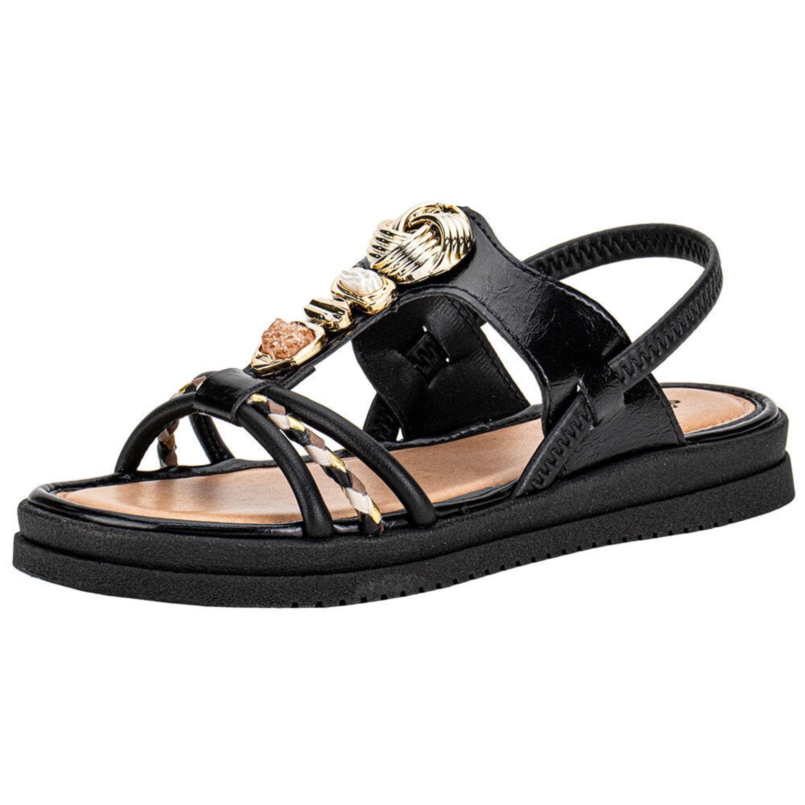 Sandália Feminina Flat Mississipi J0221 A0640221 Preto