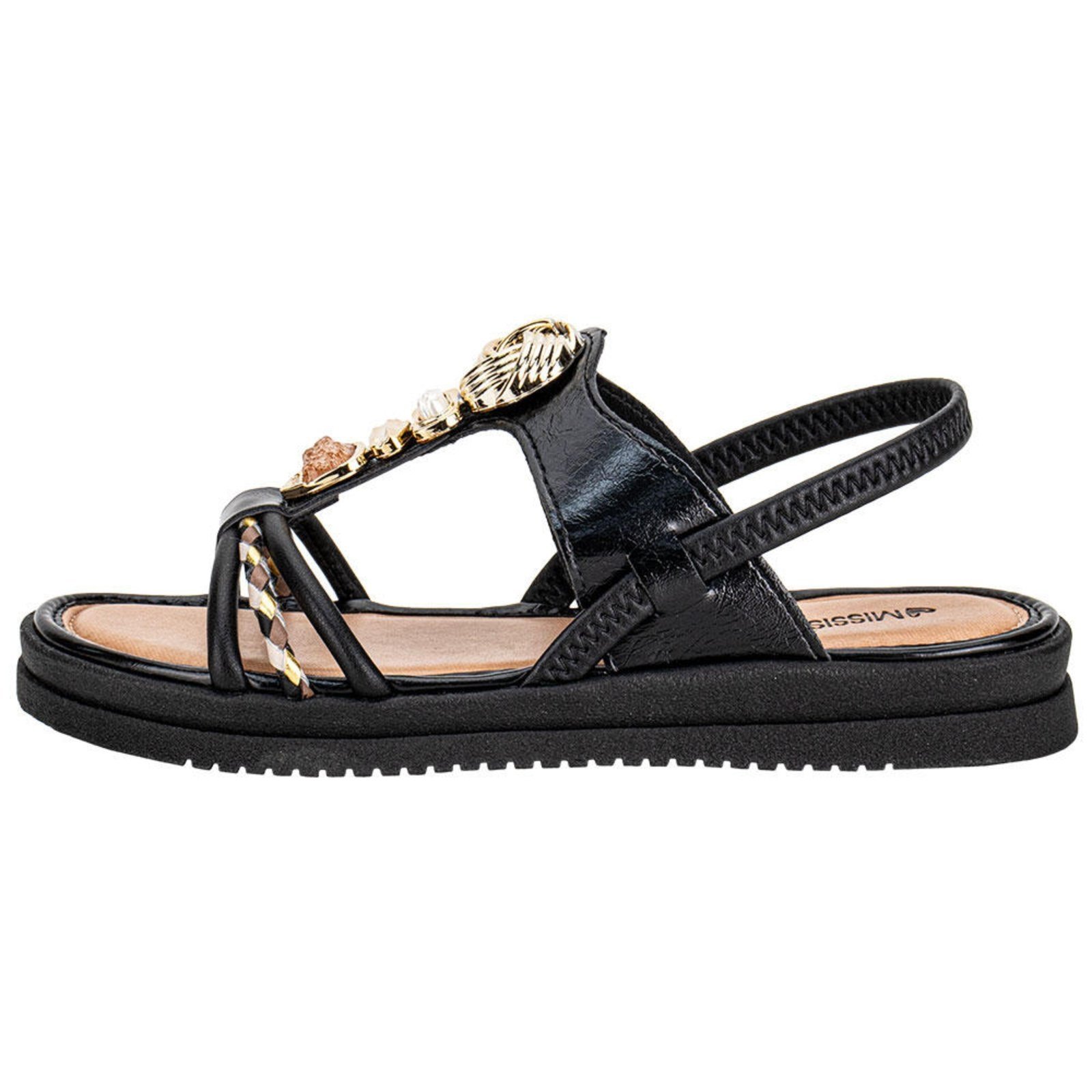 Vista 3 Sandália Feminina Flat Mississipi J0221 A0640221 preto MISSISSIPI preto