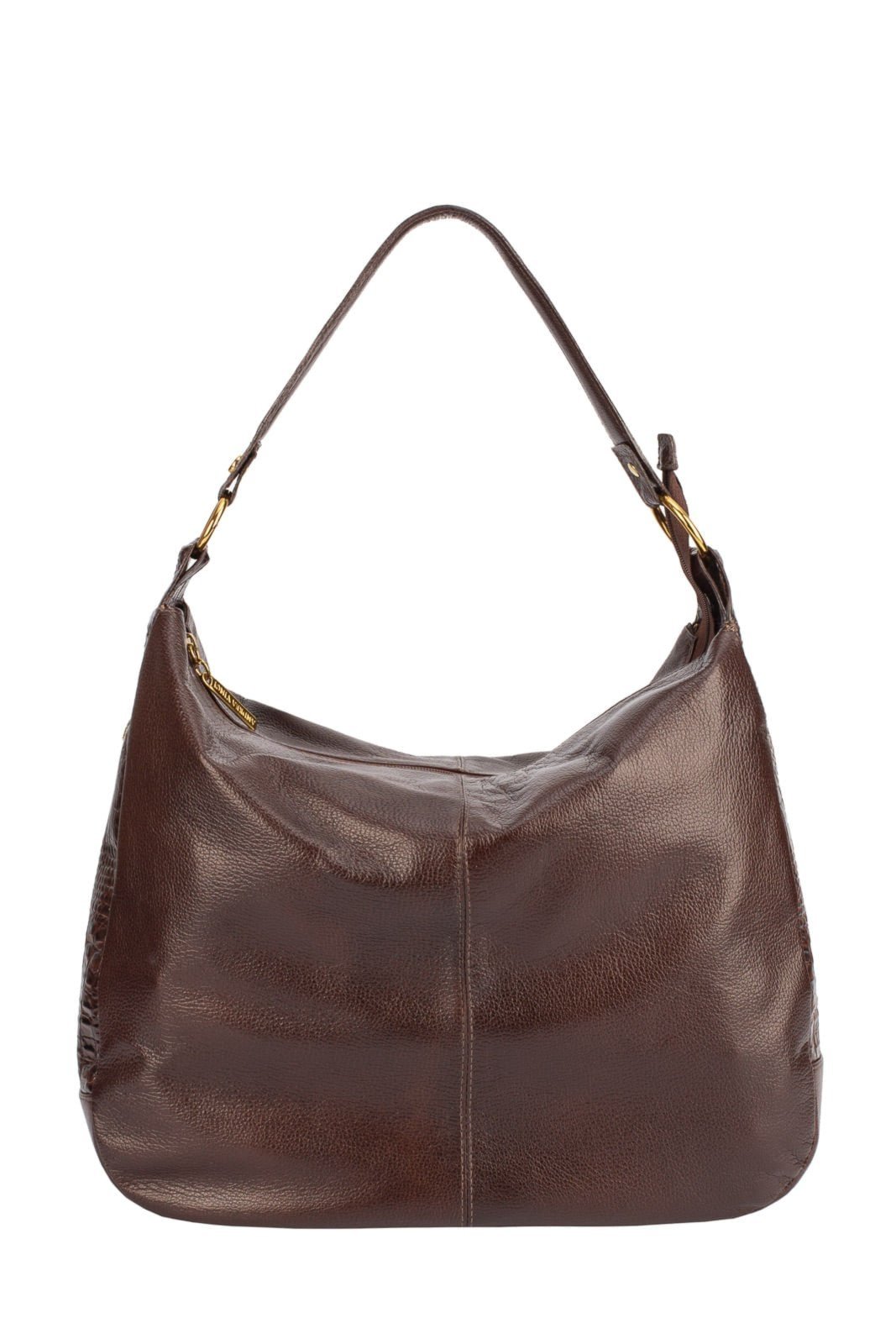 Vista 2 Bolsa saco grande de couro liso Carla - Café Andrea Vinci vermelho Andrea Vinci vermelho