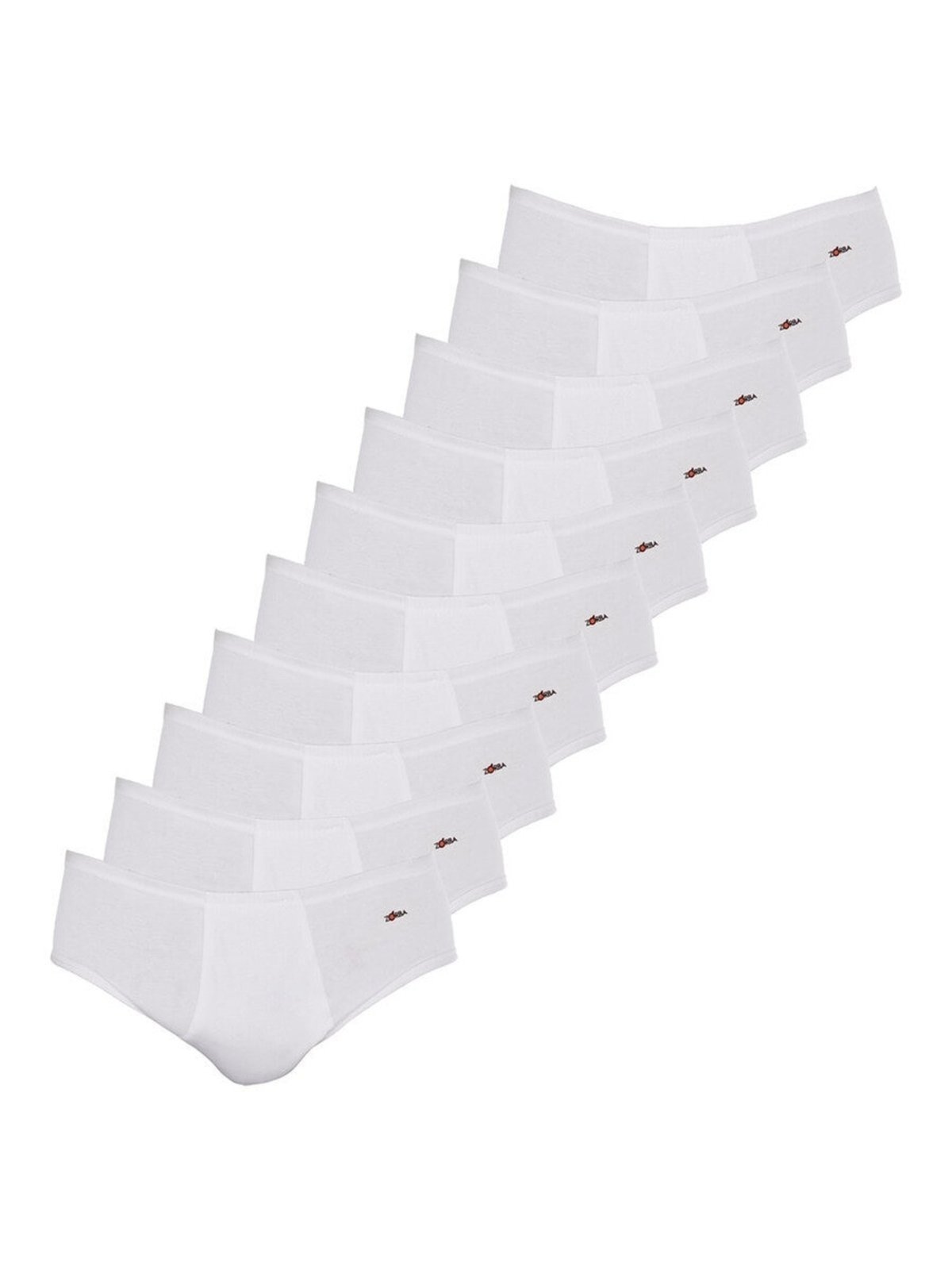Kit com 10 Cuecas Slip Zorba com Abertura 172 Plus Size Branco