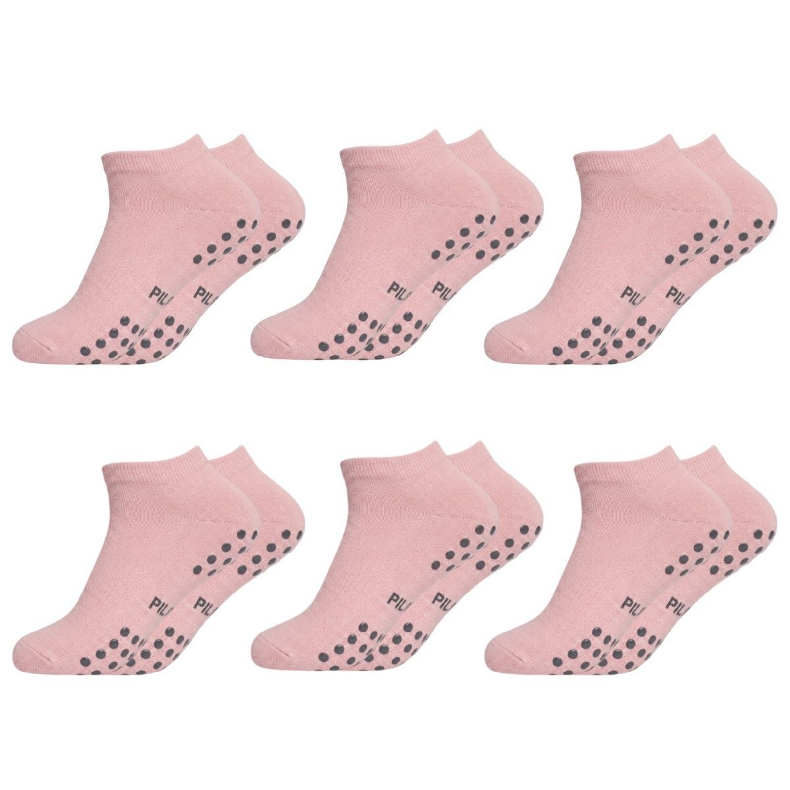 Kit 6 Pares de Meias QLC Sports Algodão Cano Curto Esportiva Rosa
