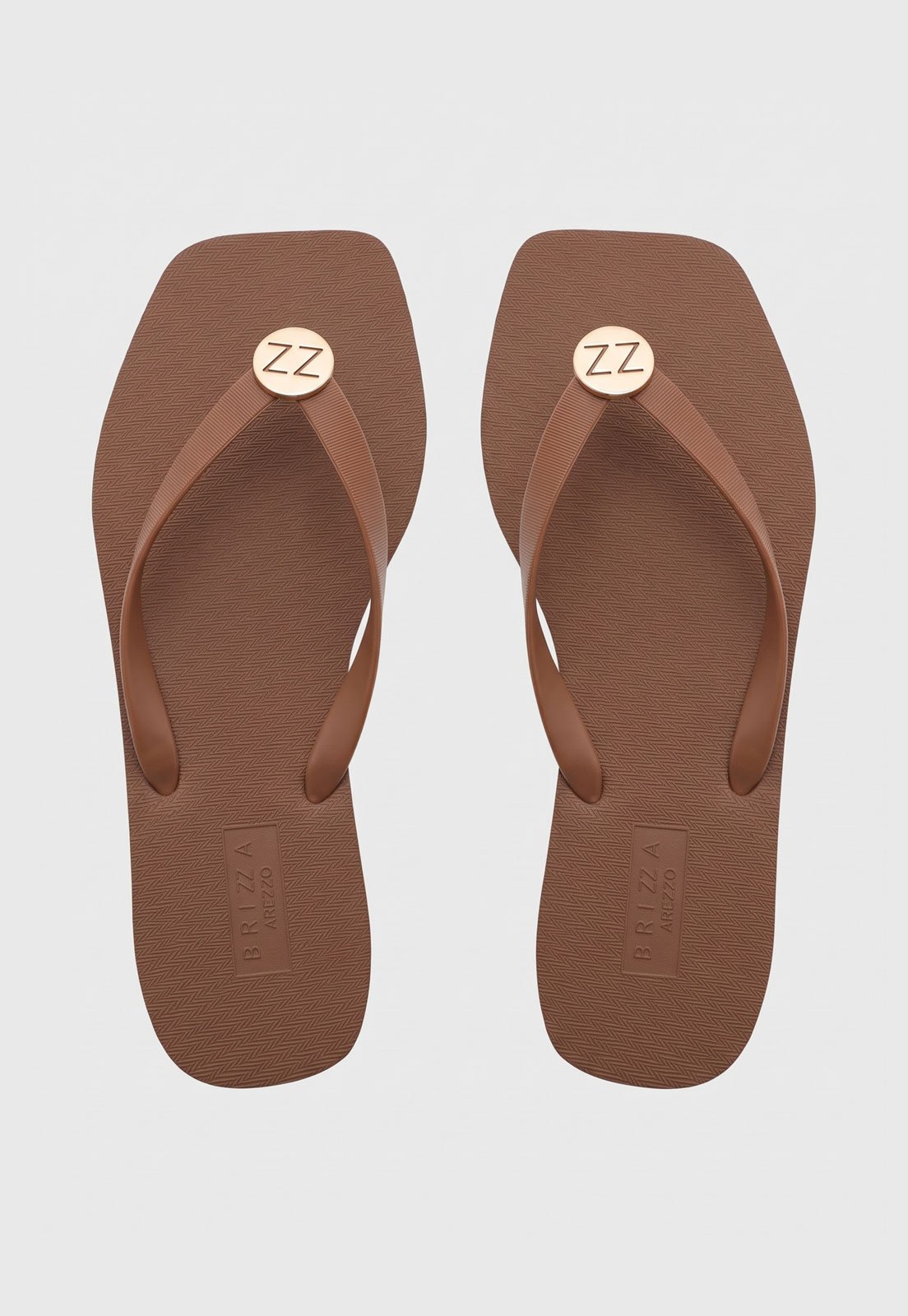 Chinelo Feminino Brizza Arezzo Tiras Minimalistas Marrom