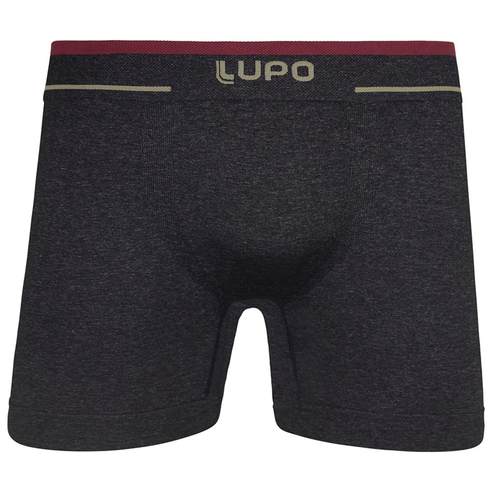 Cueca Boxer Lupo Microfibra Sem Costura Plus Size Tamanho Especial Preto Mescla