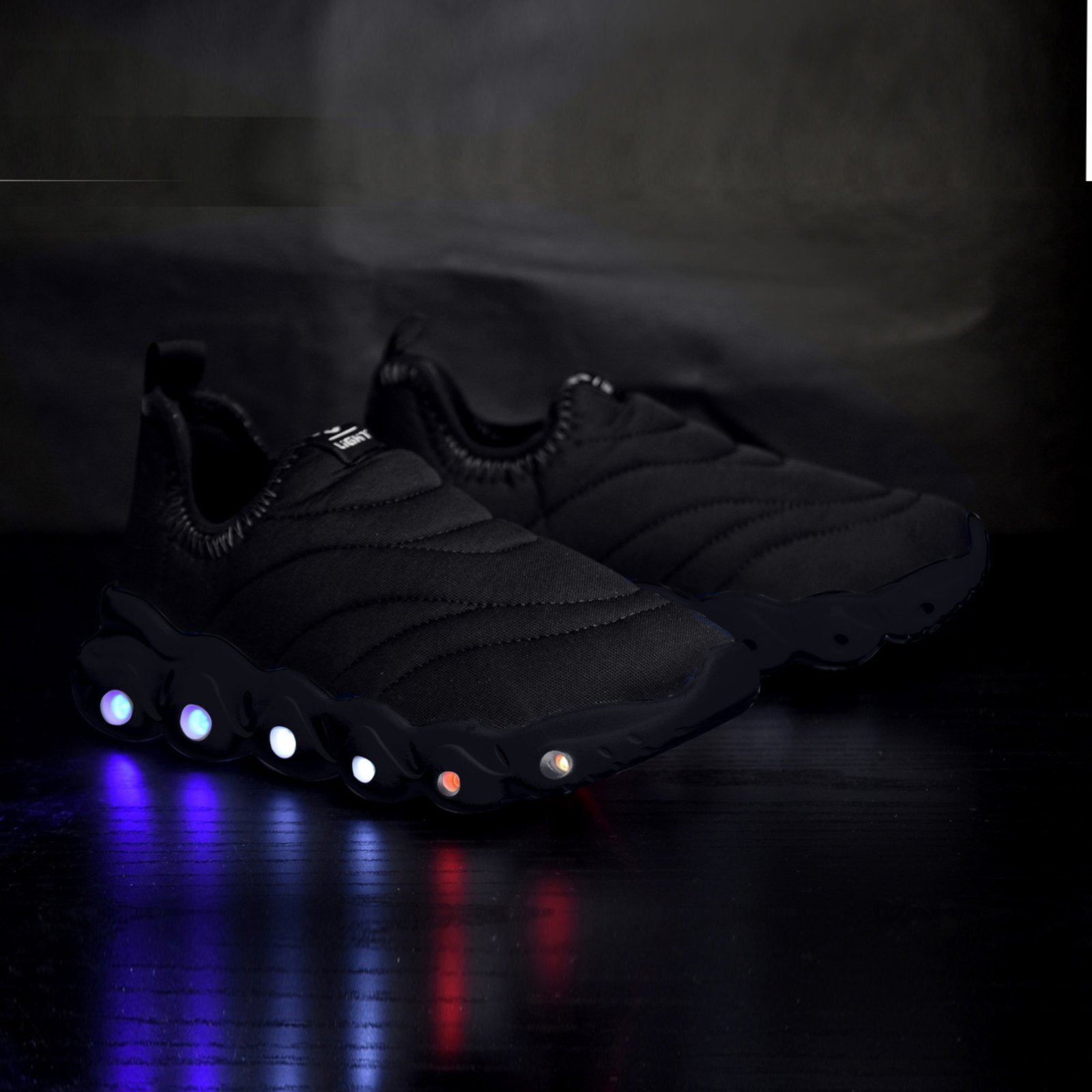 Vista 3 Infantil - Tenis de Led Menino e Menina Calce Facil e e Chinelo Óculos e Relógio CALCADOS LGHT LIGHT preto CALCADOS LGHT LIGHT preto