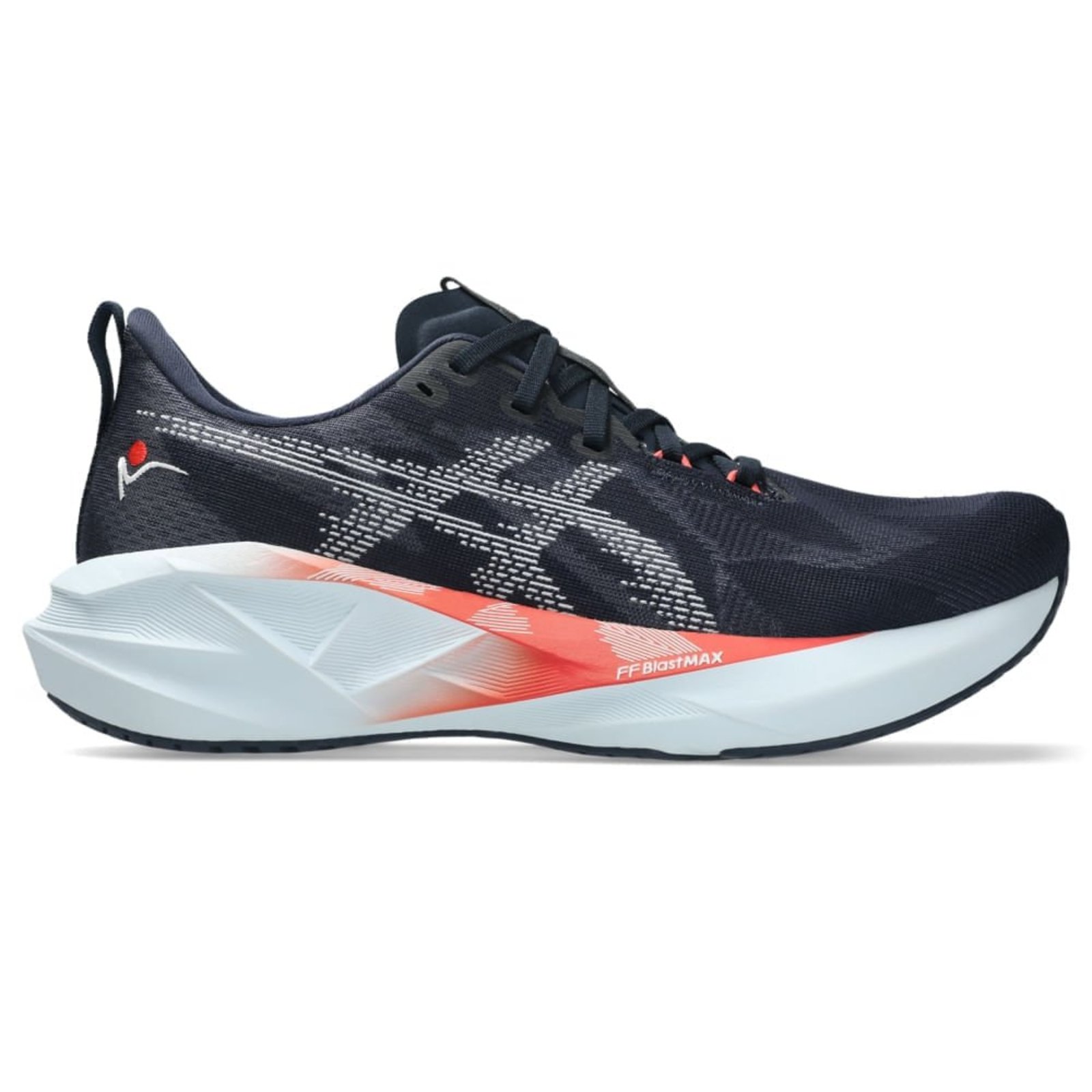 Tênis ASICS Novablast 5 São Silvestre - Unissex - Azul/Branco