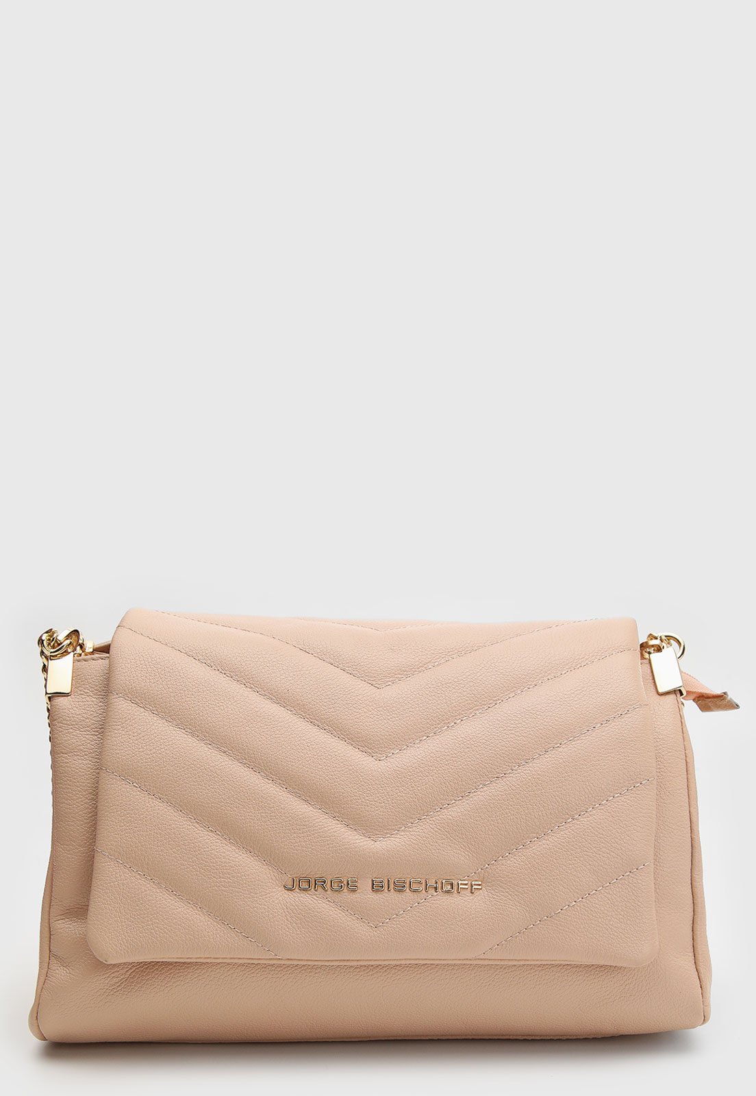 Bolsa Feminina Jorge Bischoff Chevron Nude