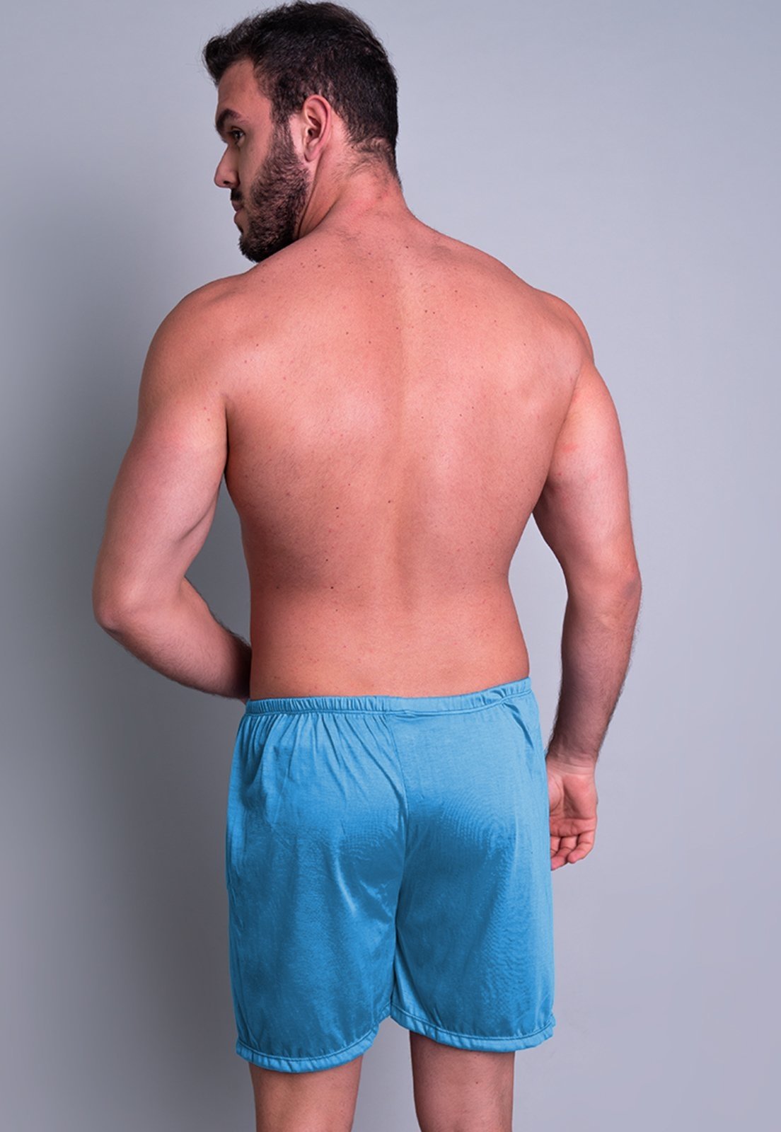 Vista 3 Short Curto MVB Modas Pijama De Dormir Masculino Adulto Claro azul Mvb Modas azul