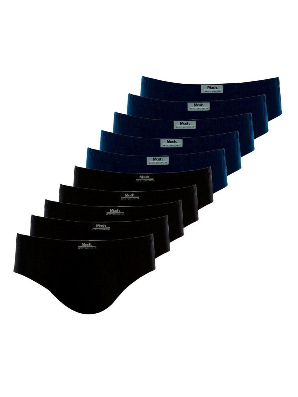 Kit com 10 Cuecas Slip Mash 074.58 Plus Size