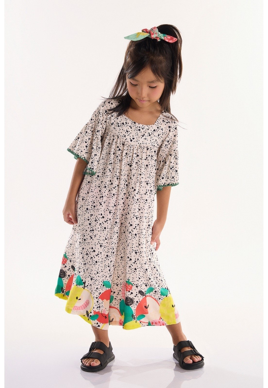 Infantil - Macacão para Menina em Viscose Pomar Feliz Três e Já Off-White