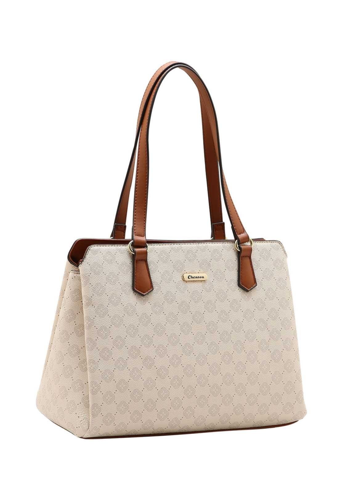 Bolsa Feminina Chenson Ombro Elemento Gráfico 3485878 Bege