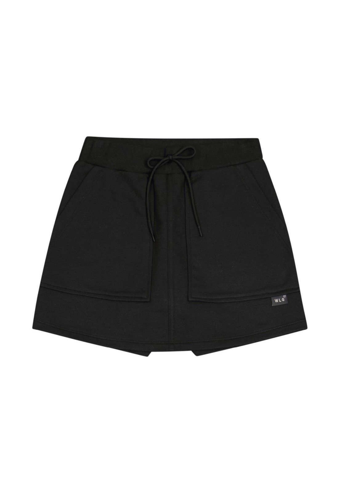 Infantil - Short-Saia Básico em Moletom Juvenil Gloss Preto