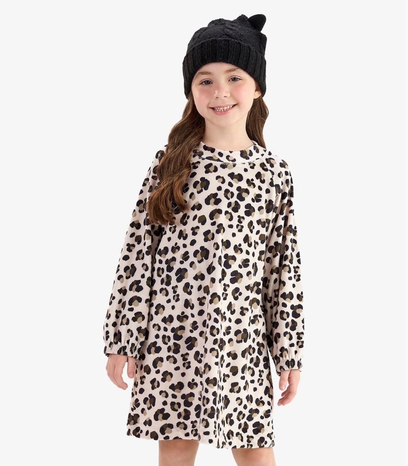 Infantil - Vestido em Fleece Comfort Rovi Bege