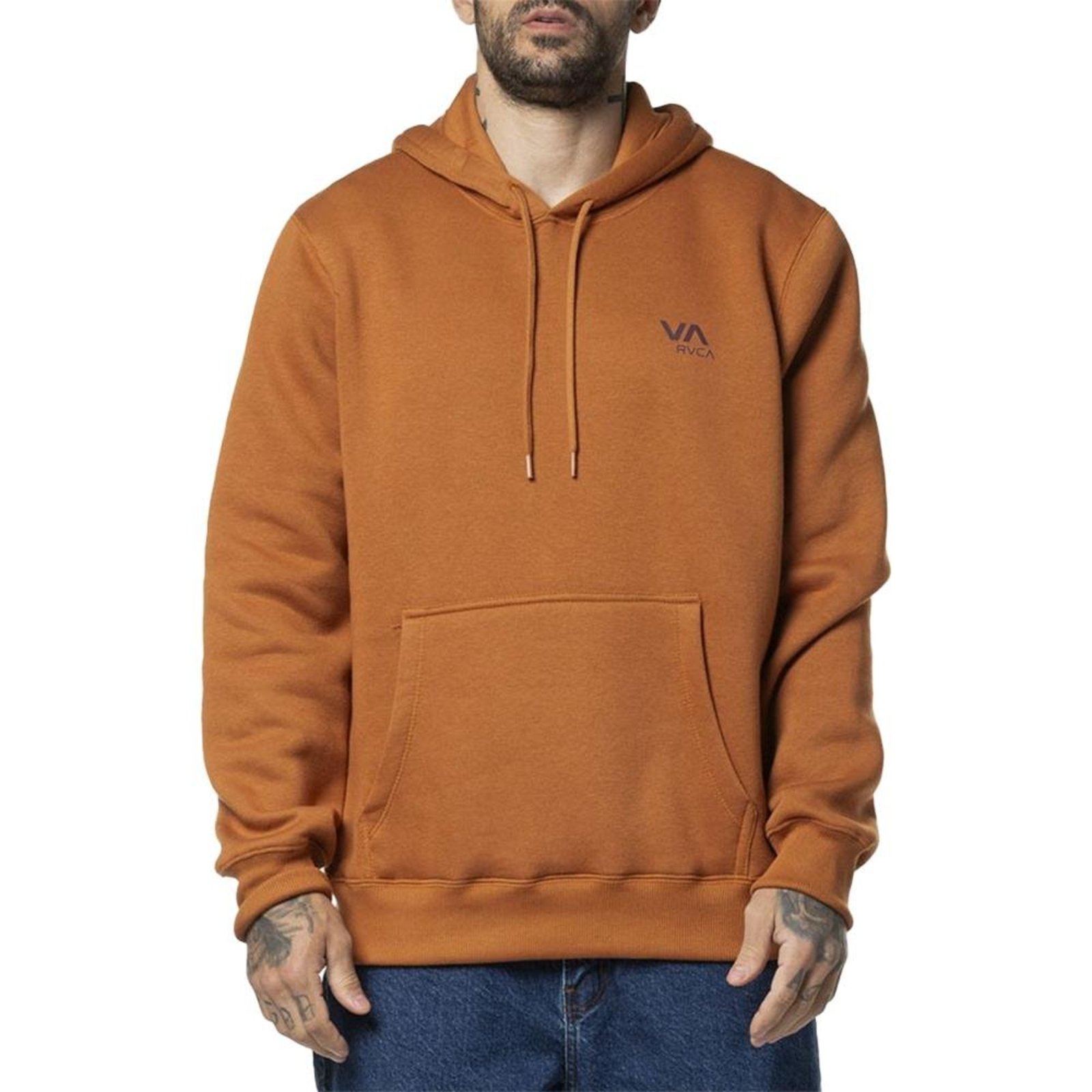 Moletom RVCA Canguru VA Essential HD 305 WT24 Marrom
