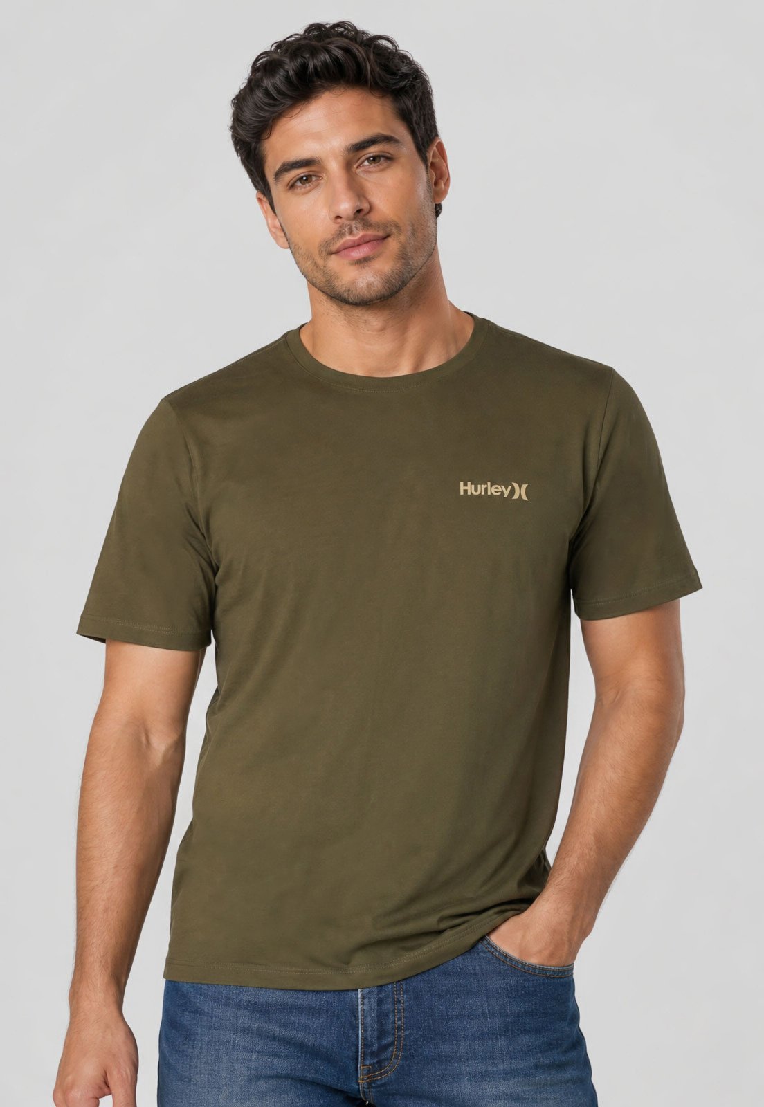 Camiseta Masculina Hurley Classic Verde Oliva