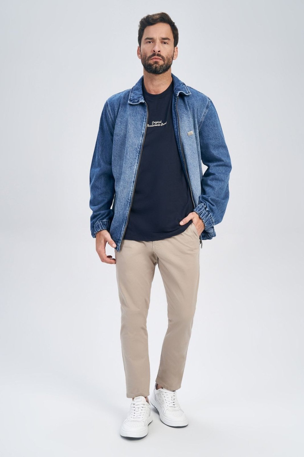 Jaqueta Jeans Vintage Masculina Acostamento