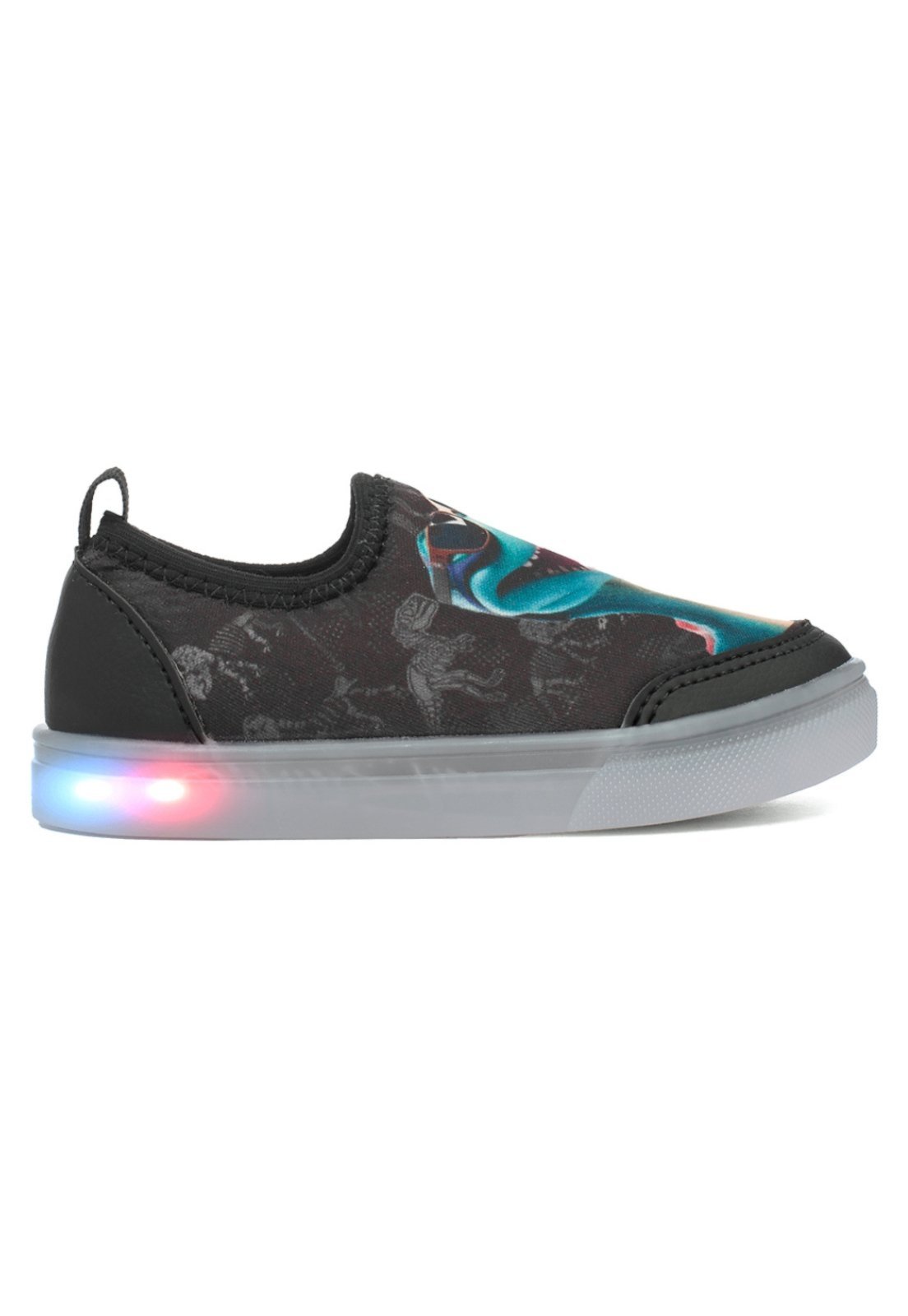 Infantil – Tenis Casual Menino Calce Facil com LED Funfy 550A Chumbo