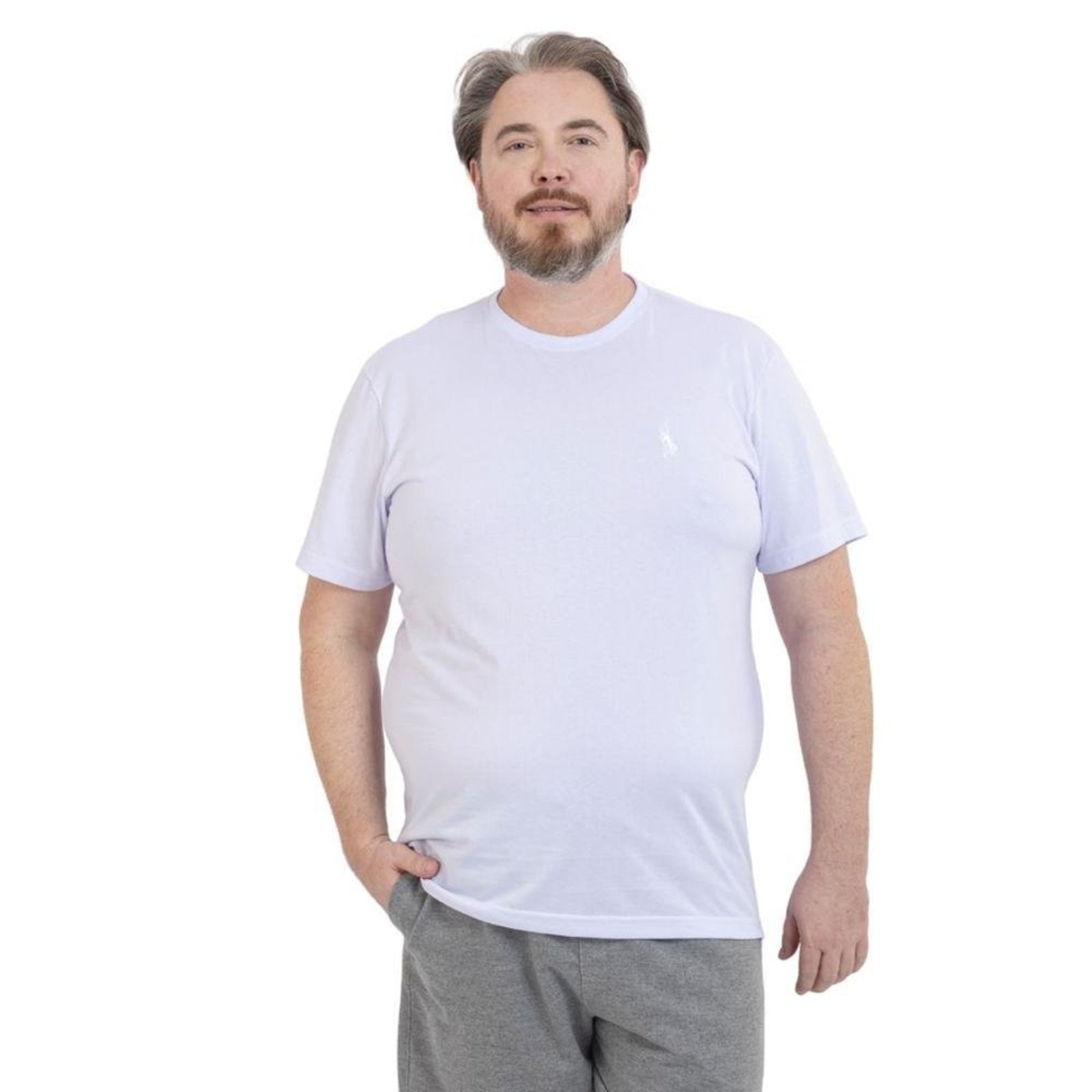 Kit 2 Camiseta Plus Size Básica Casual Masculina Confortável em Malha Leve
