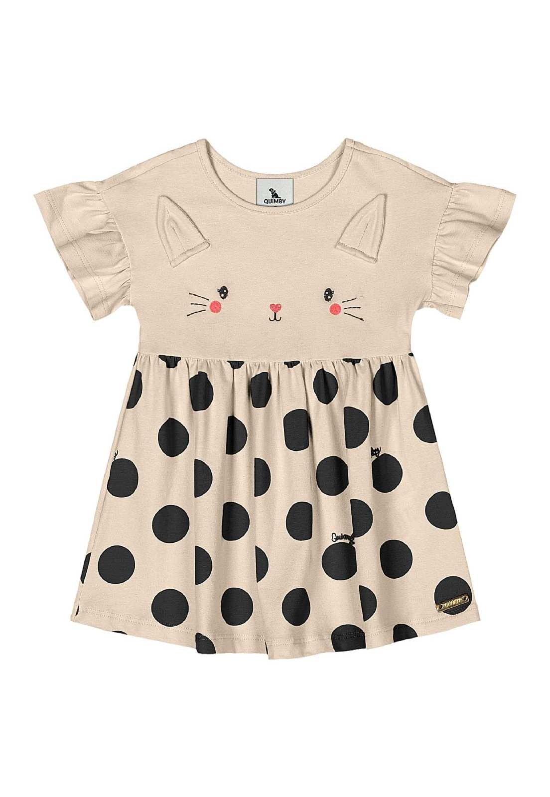 Infantil – Vestido Coelhinho para Menina Quimby Preto