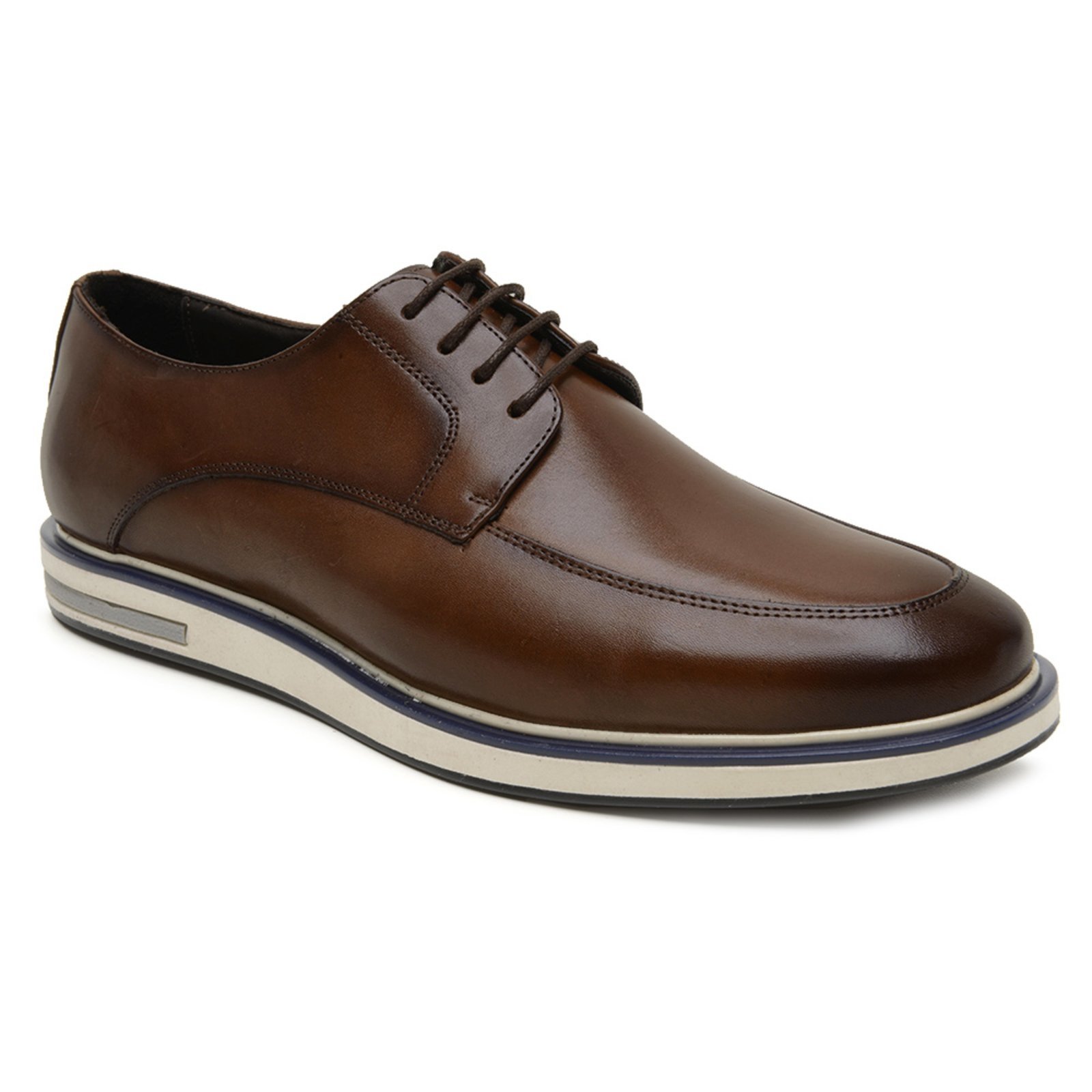 Sapato Casual Masculino Anna Andrade Oxford Fino Derby Brogue Italiano Elegante Tendência Café