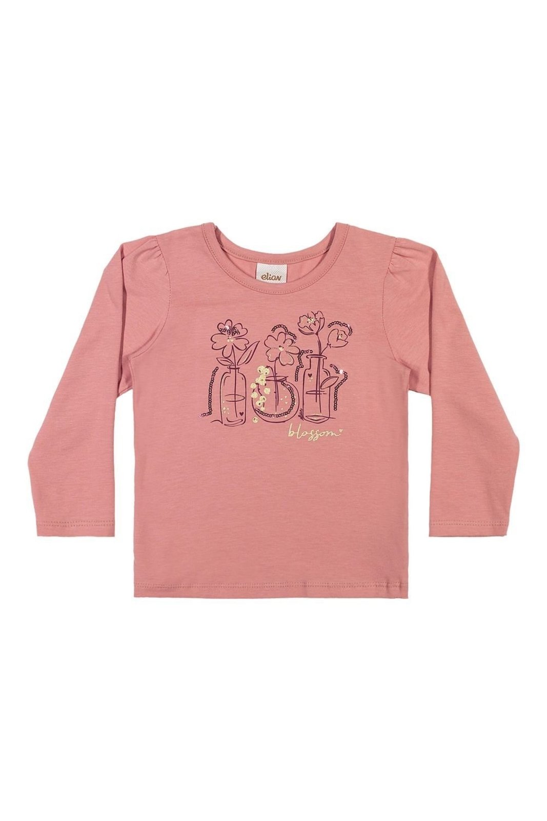 Infantil - Blusa Menina Flores Com Brilho Elian Rosa