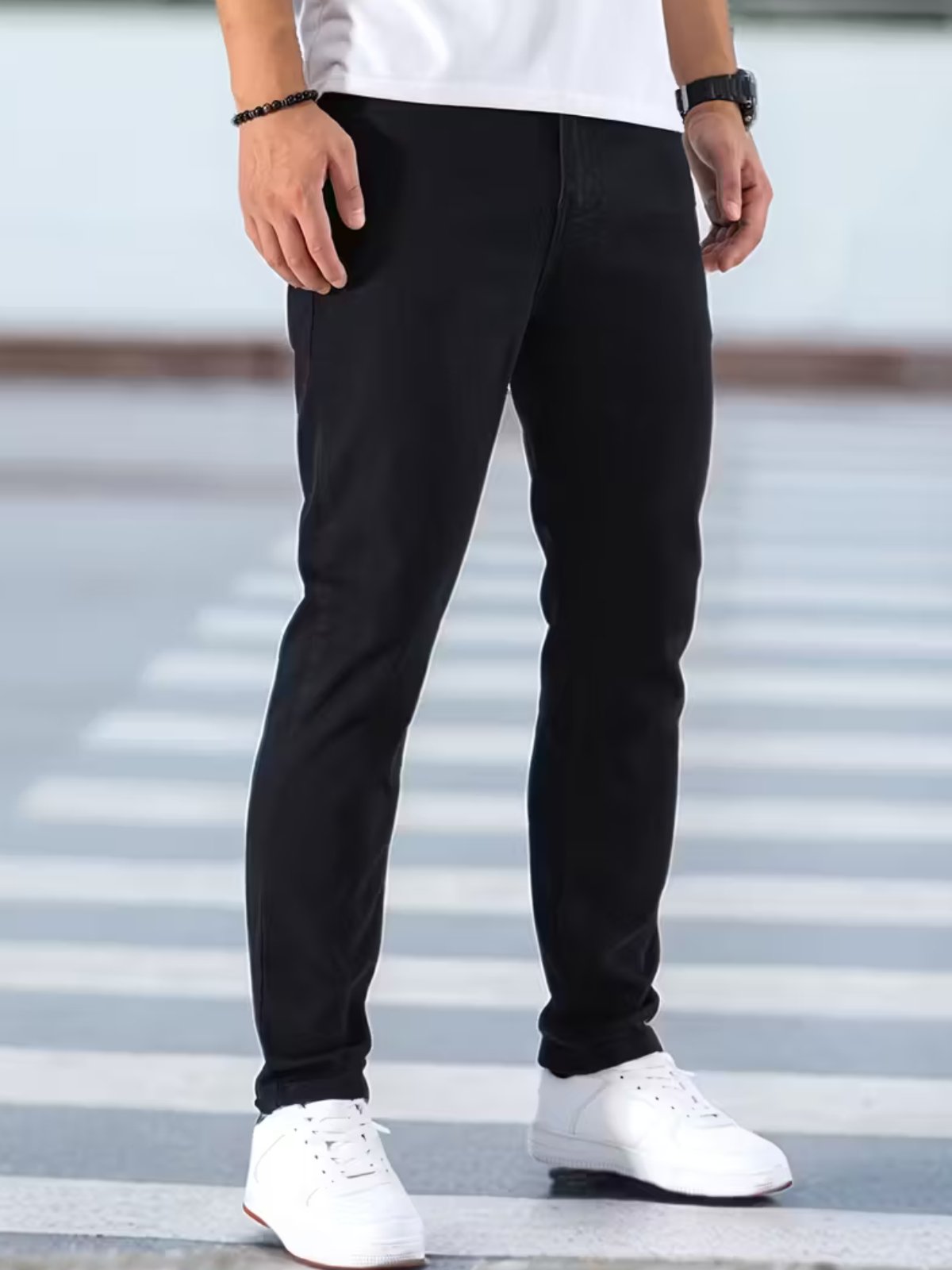 Calça Jeans Sarja 5 Estilos Preta Confortavel e Basica