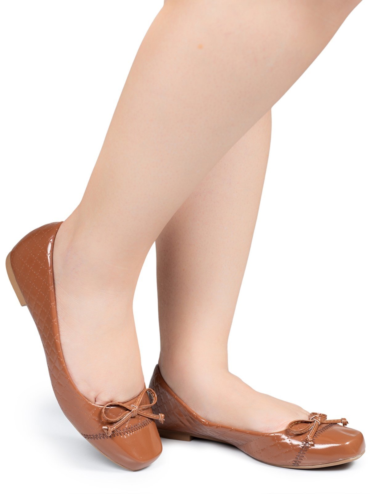 Vista 3 Sapatilha Feminina Bico Quadrado Bailarina Loafer Confortável Via Angel 79.01 caramelo VIA ANGEL caramelo