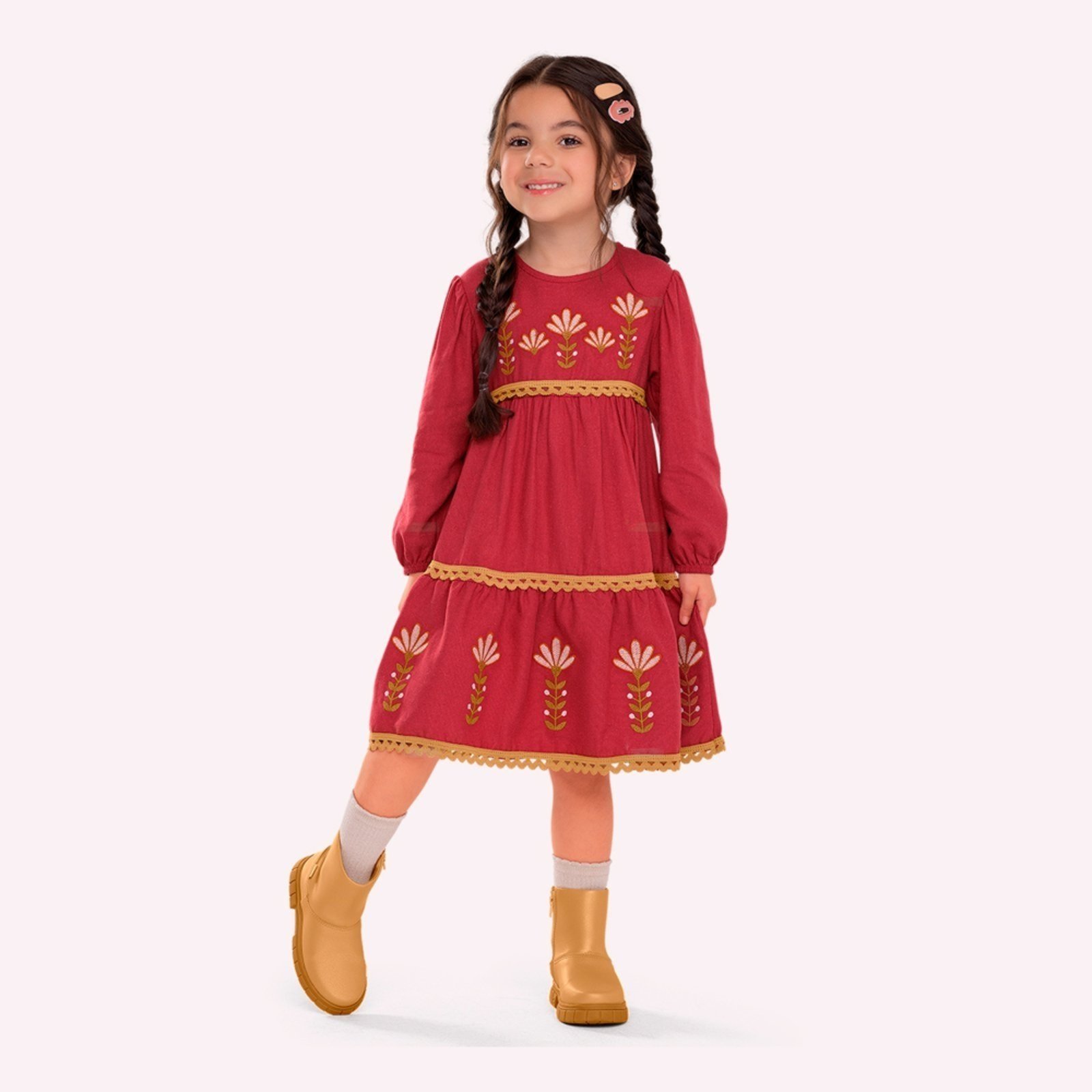 Infantil - Vestido Menina Bordado Nanai