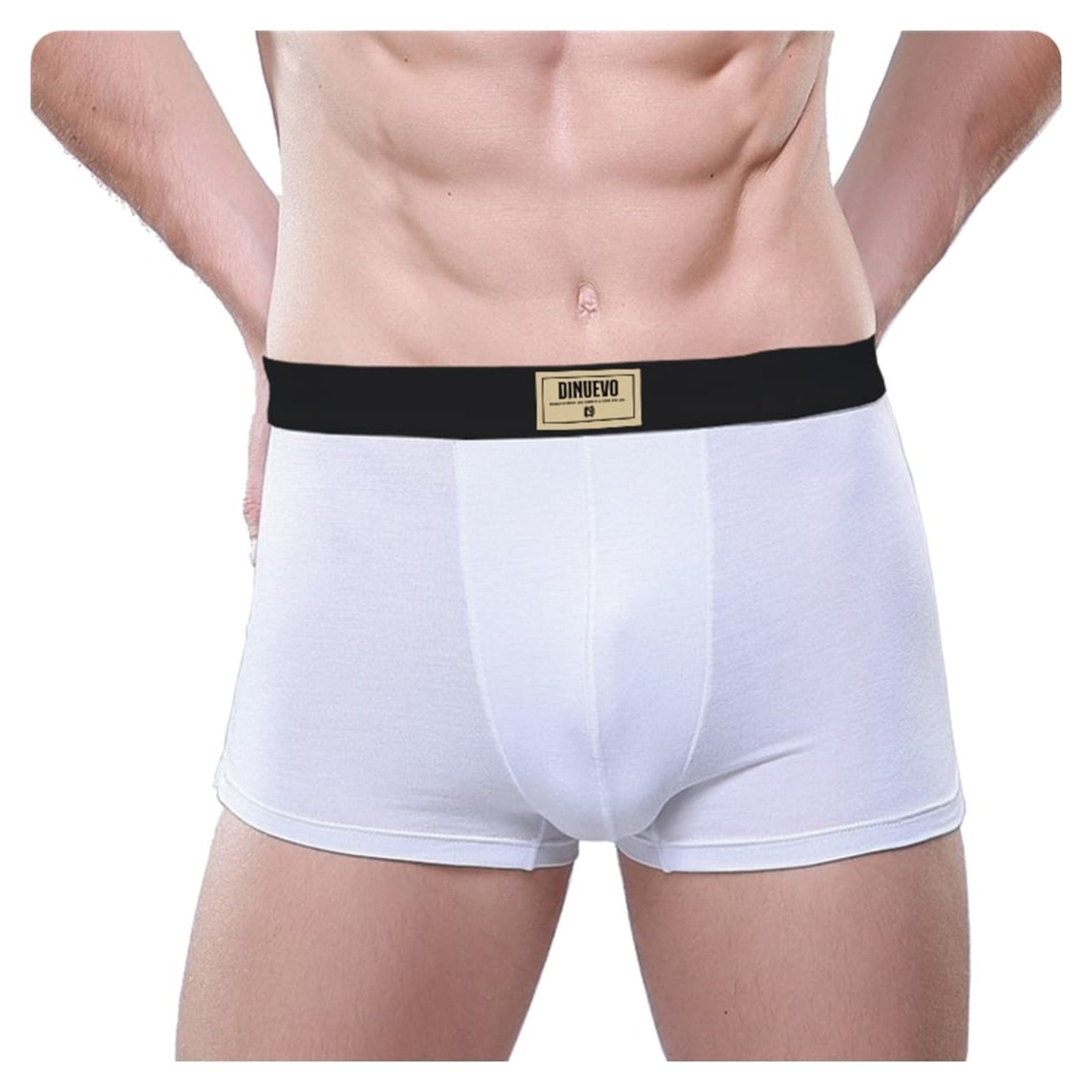 Vista 3 Kit 4 Cuecas Boxer Di Nuevo Algodão Premium Branca e Preta multicolorido Di Nuevo multicolorido