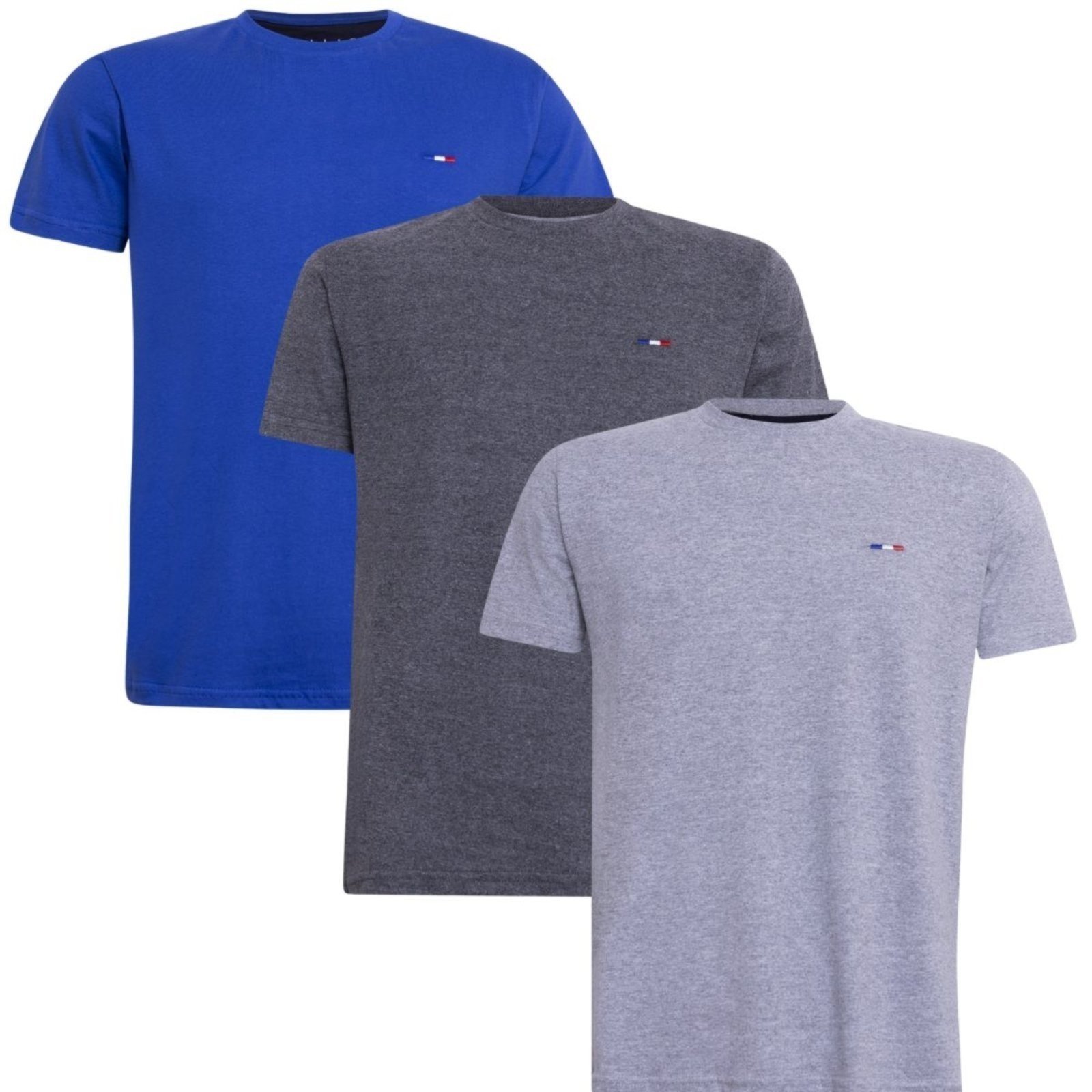 Kit 3 peças Camisetas Industrie Básica Bordada França Tommi Algodão Premium Masculina