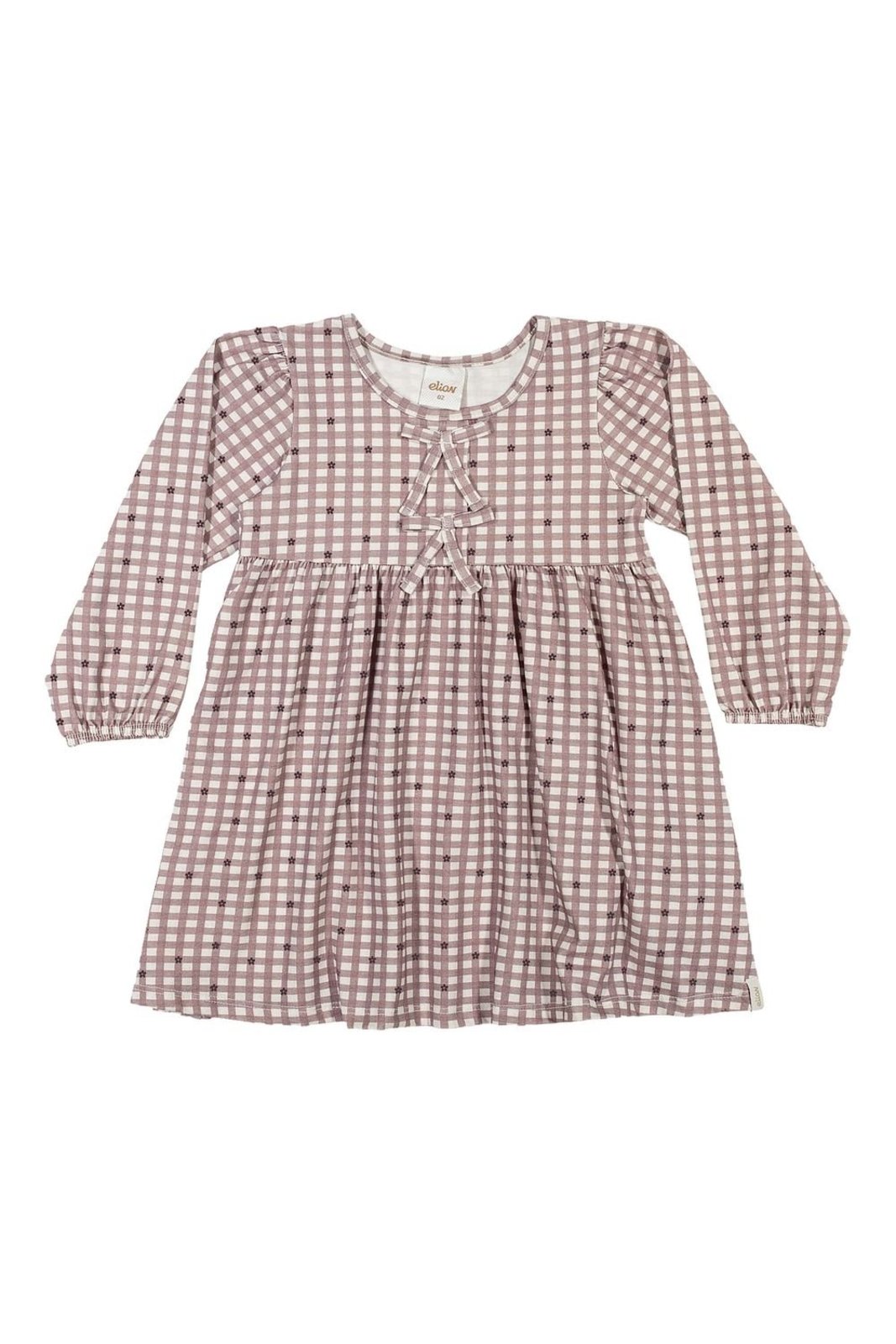 Infantil - Vestido Manga Longa Menina Xadrez Elian Marrom