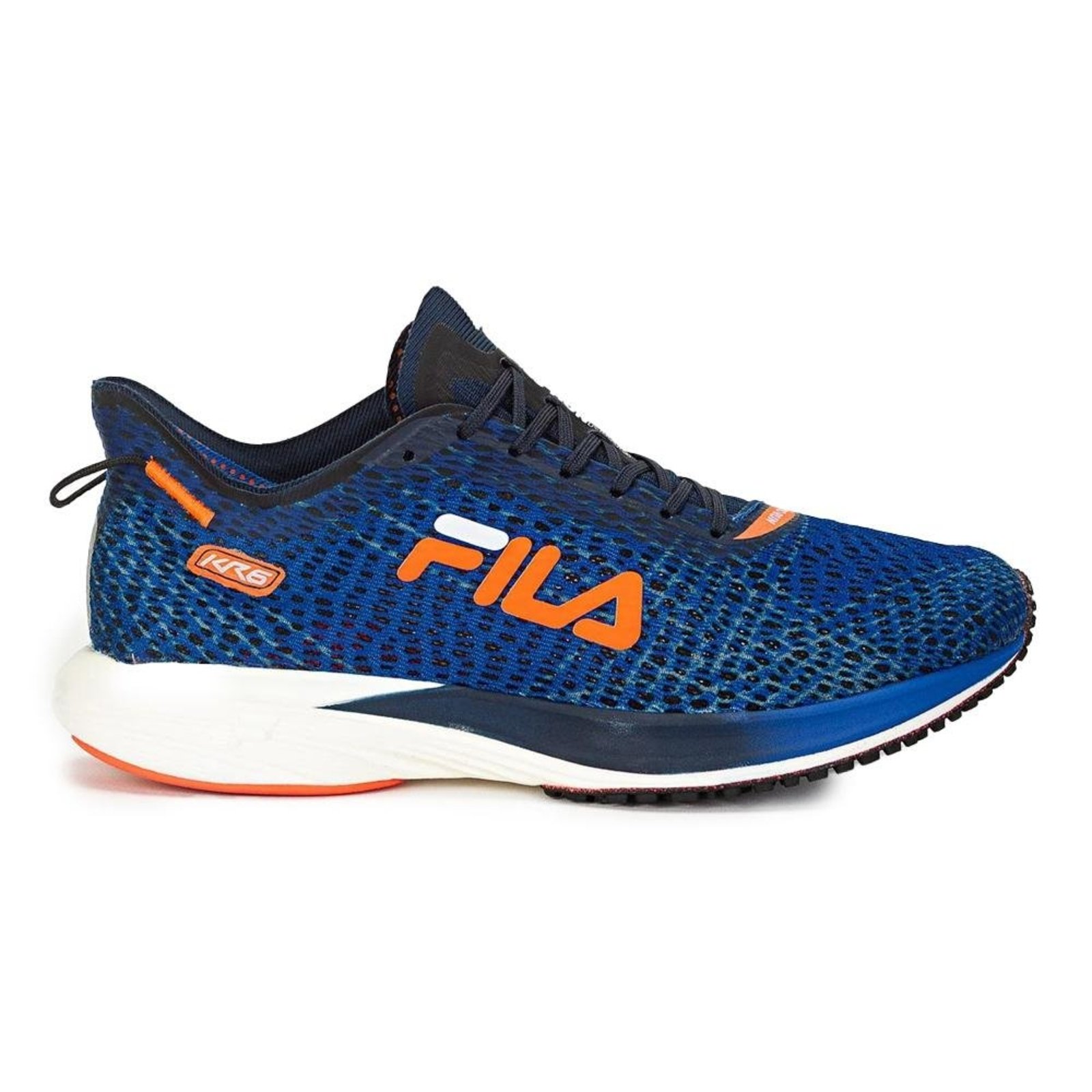Tenis Masculino Fila KR6 Running Azul e Laranja Azul
