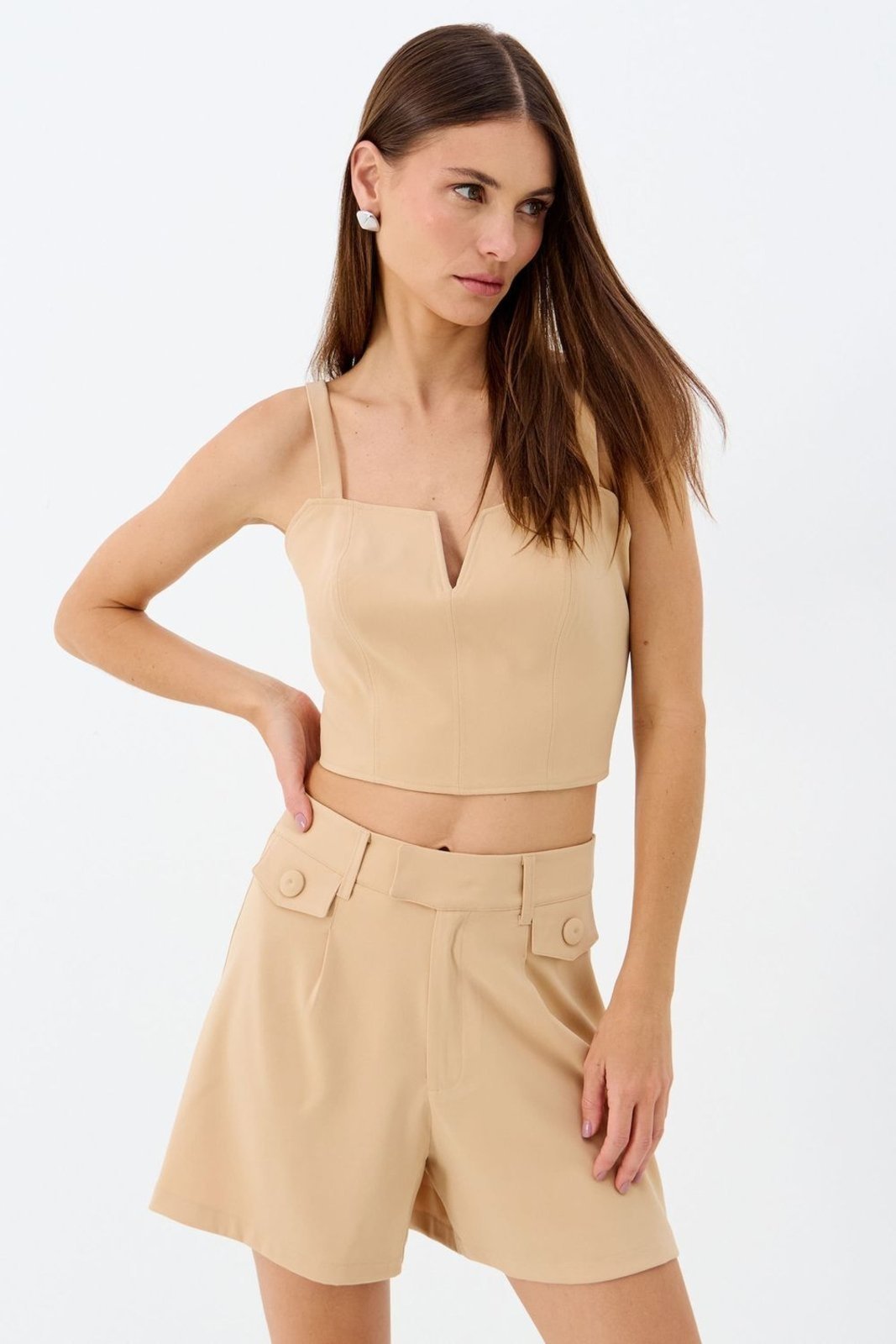 Top Decote Quadrado com Nervura ACT Feminino