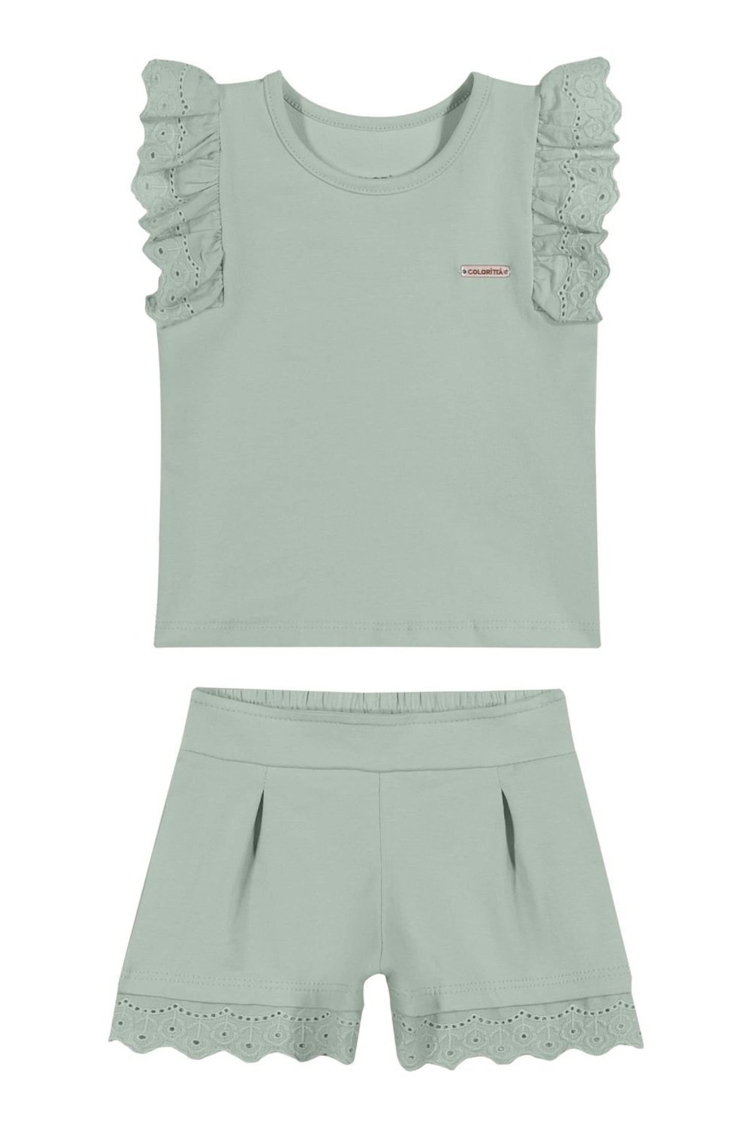 Infantil - Conjunto Menina Com Renda Colorittá Verde