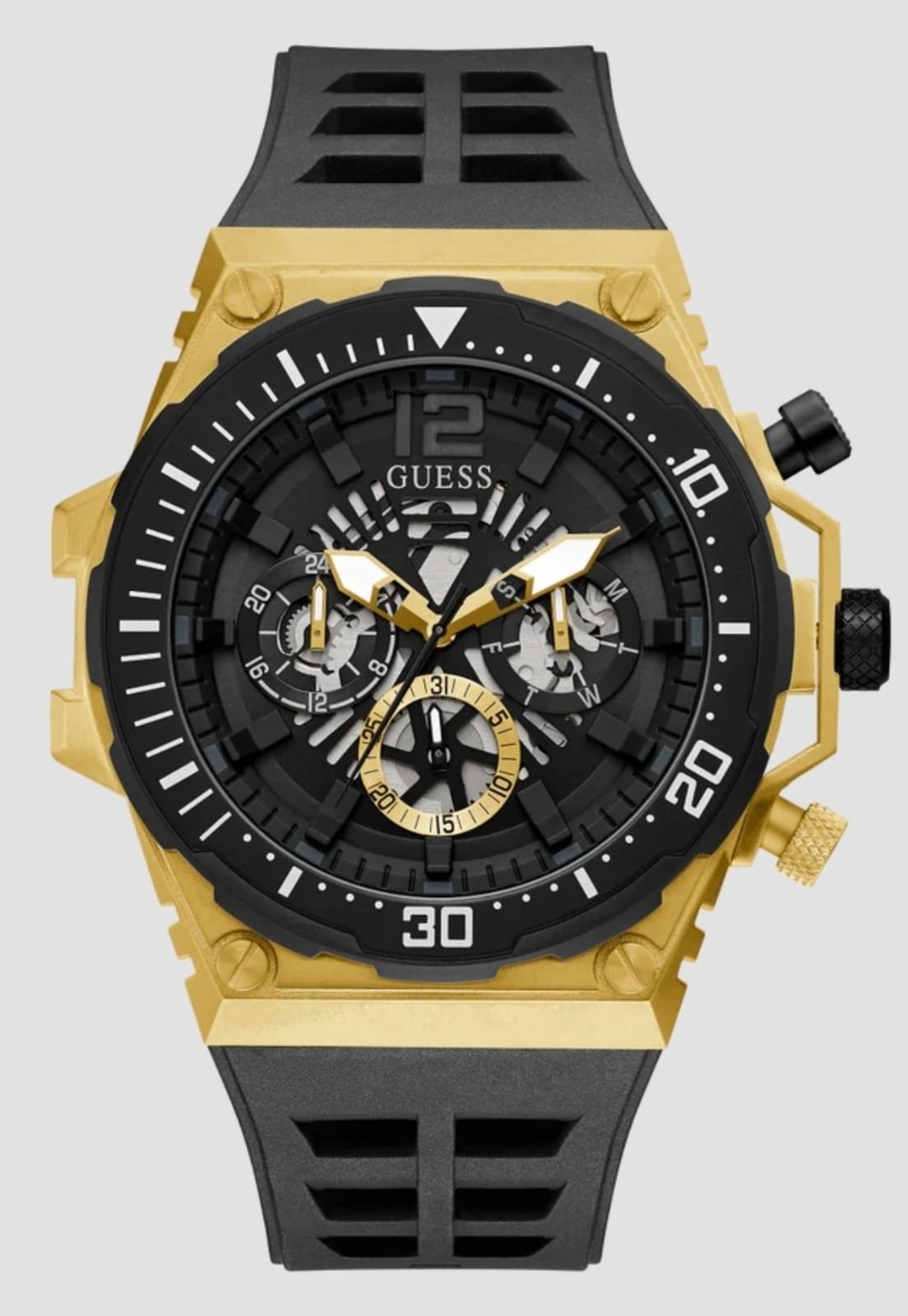 Relógio Sport Guess Cronógrafo Multifuncional Dourado